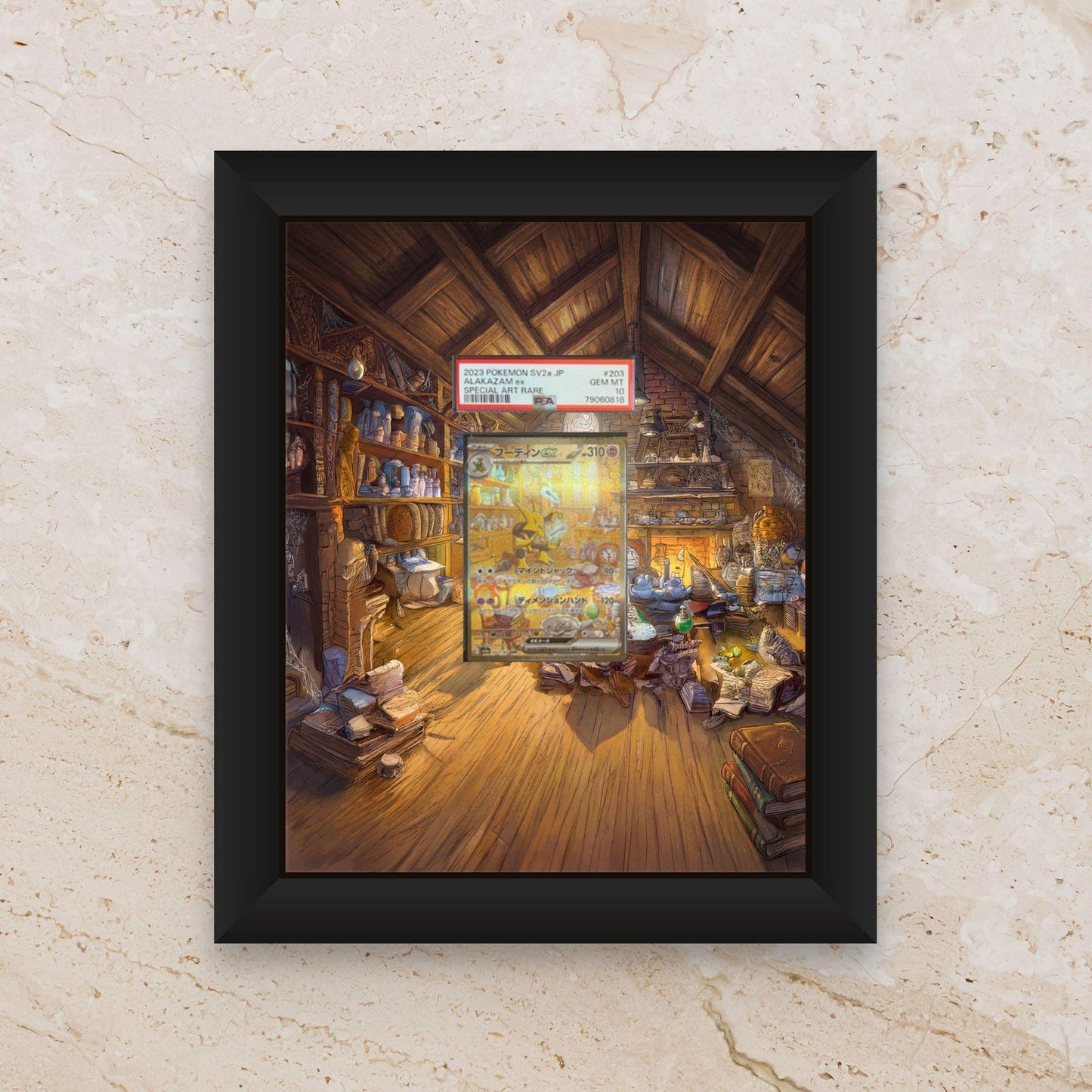 Alakazam Display Frame – Pokémon 151 Card Art | 8x10 Frame for Raw or Graded Cards