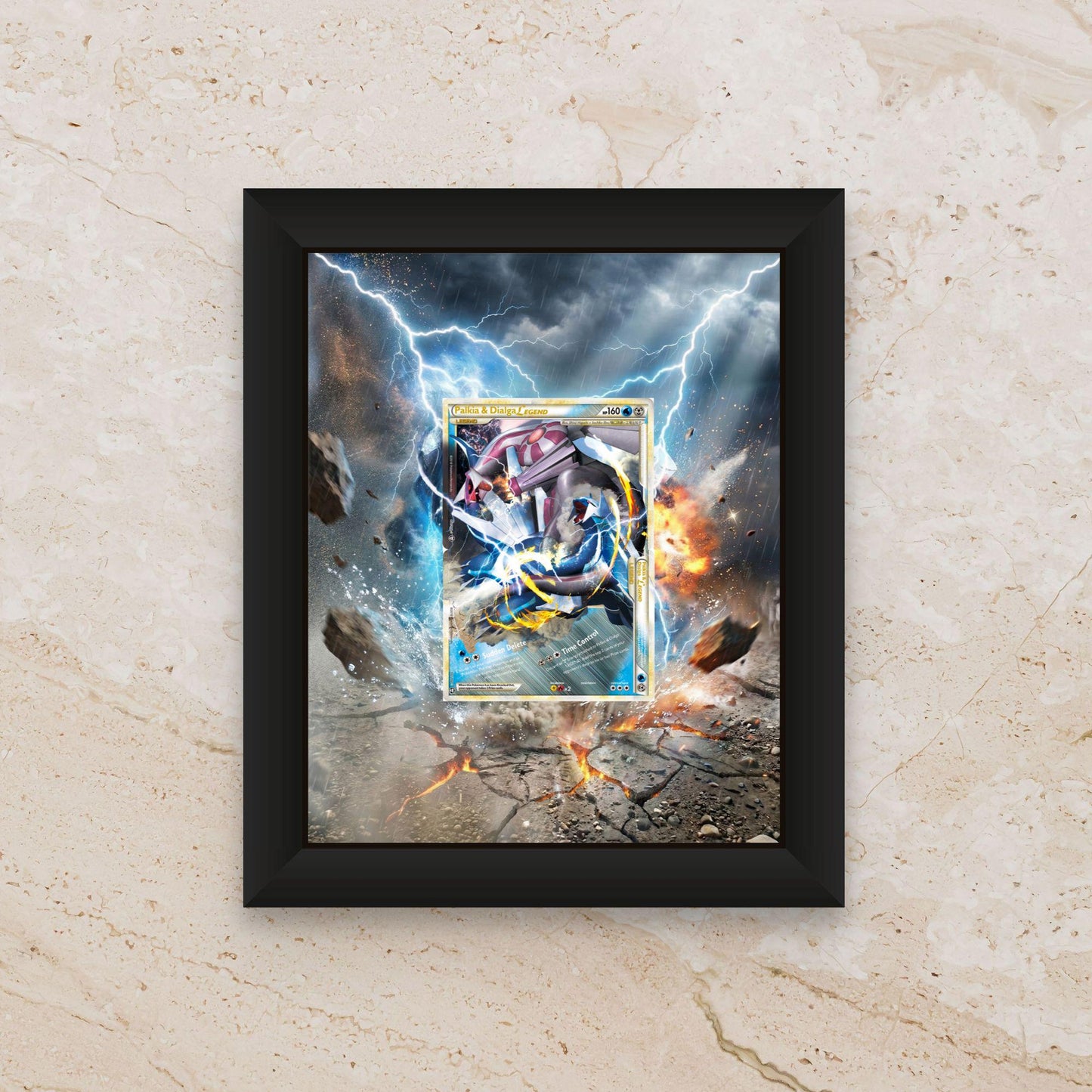 Palkia & Dialga LEGEND display frame – pokemon legend cards | 8x10 frame for raw or graded cards