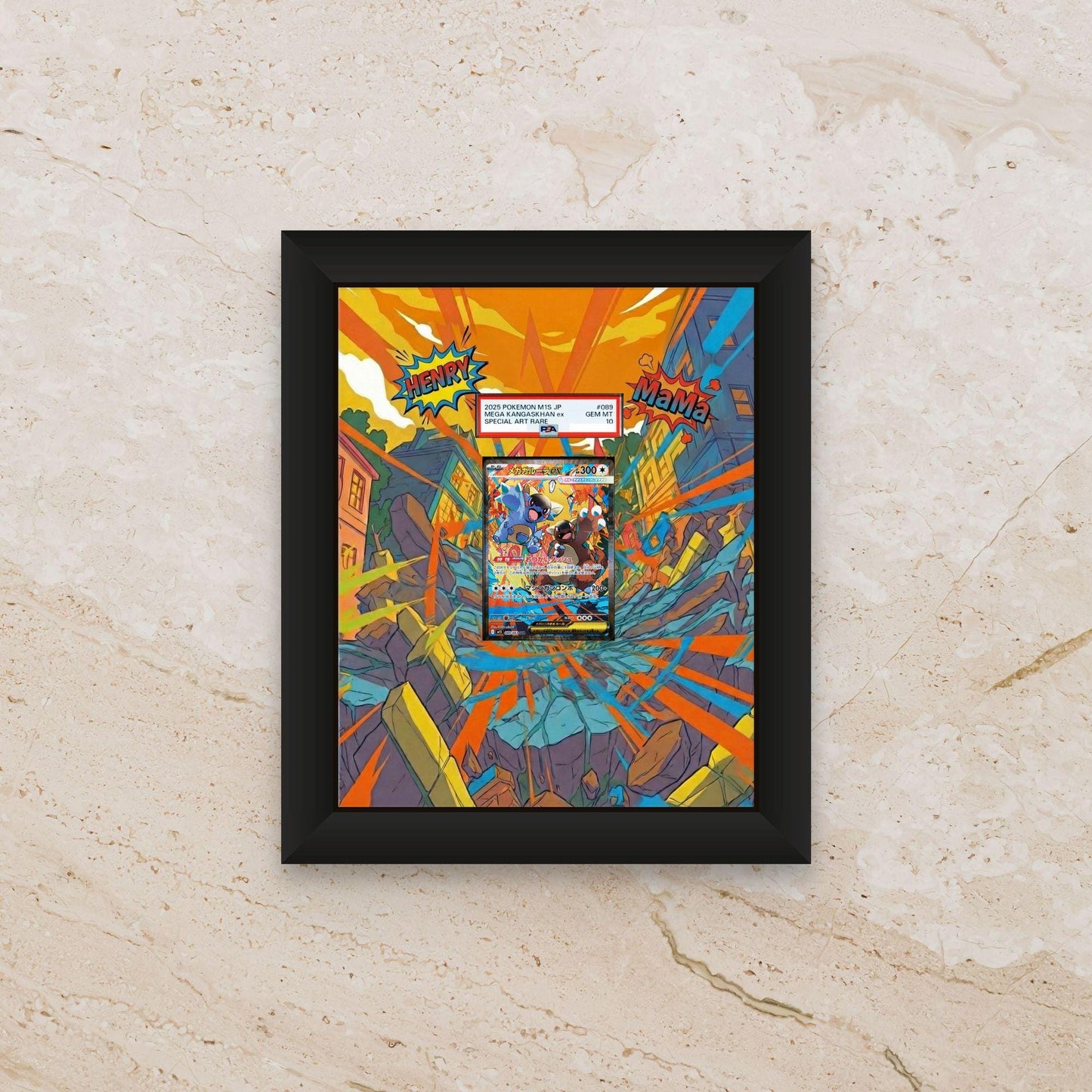 Mega Kangaskhan Display Frame – Mega Evolution Pokémon Card Art | 8x10 Frame for Raw or Graded Cards