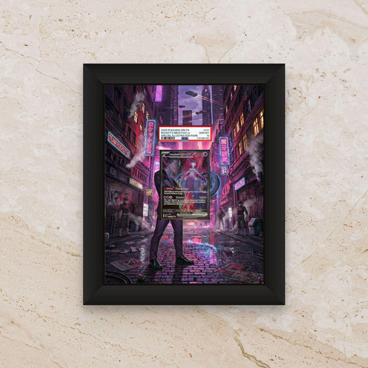 Mewtwo Display Frame – Destined Rivals Pokémon Card Art | 8x10 Frame for Raw or Graded Cards