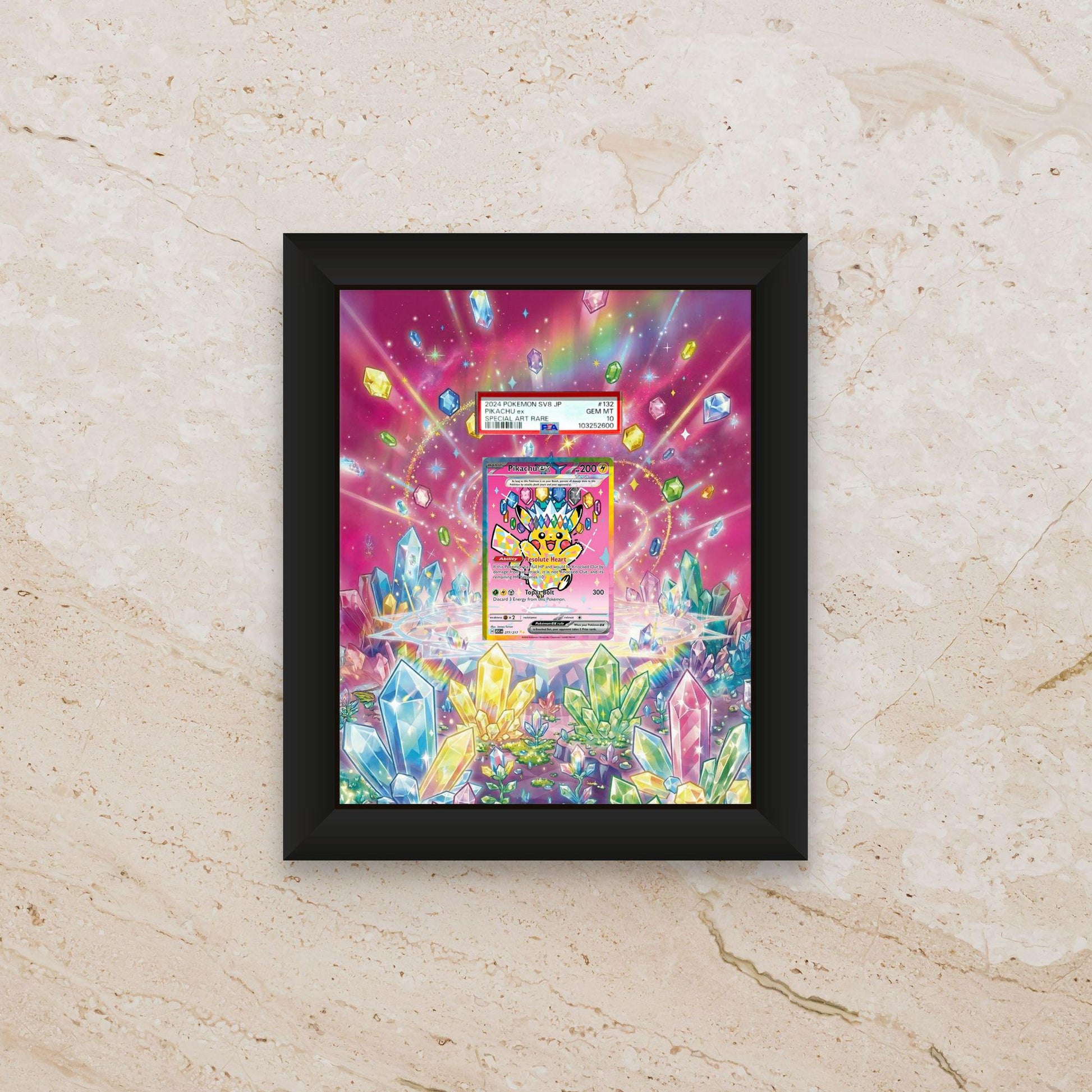 Pikachu Tera Ascended Heroes Extended Art Display – 8x10 Pokemon Frame (Raw/Graded)