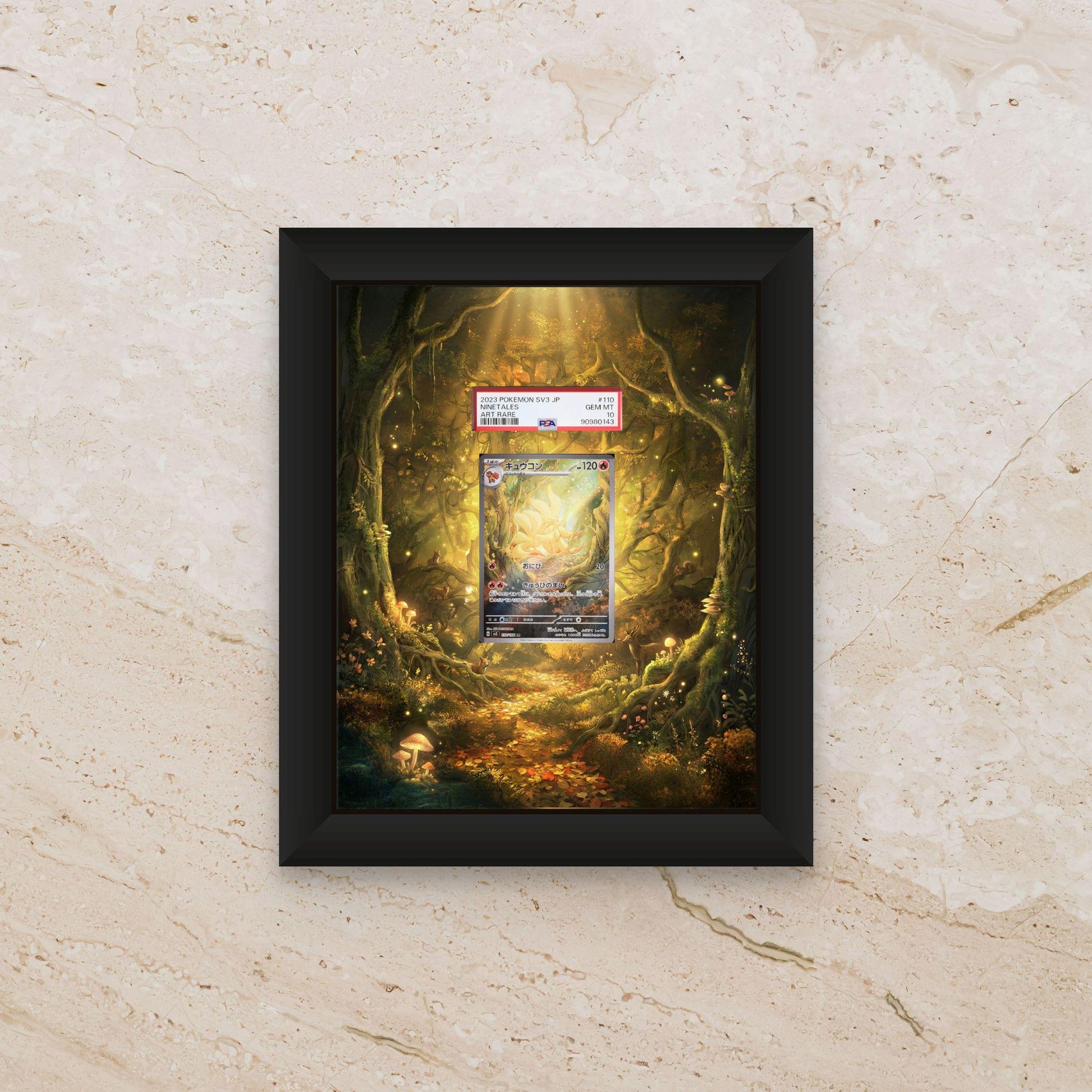 Ninetales Display Frame – Obsidian Flames Pokémon Card Art | 8x10 Frame for Raw or Graded Cards