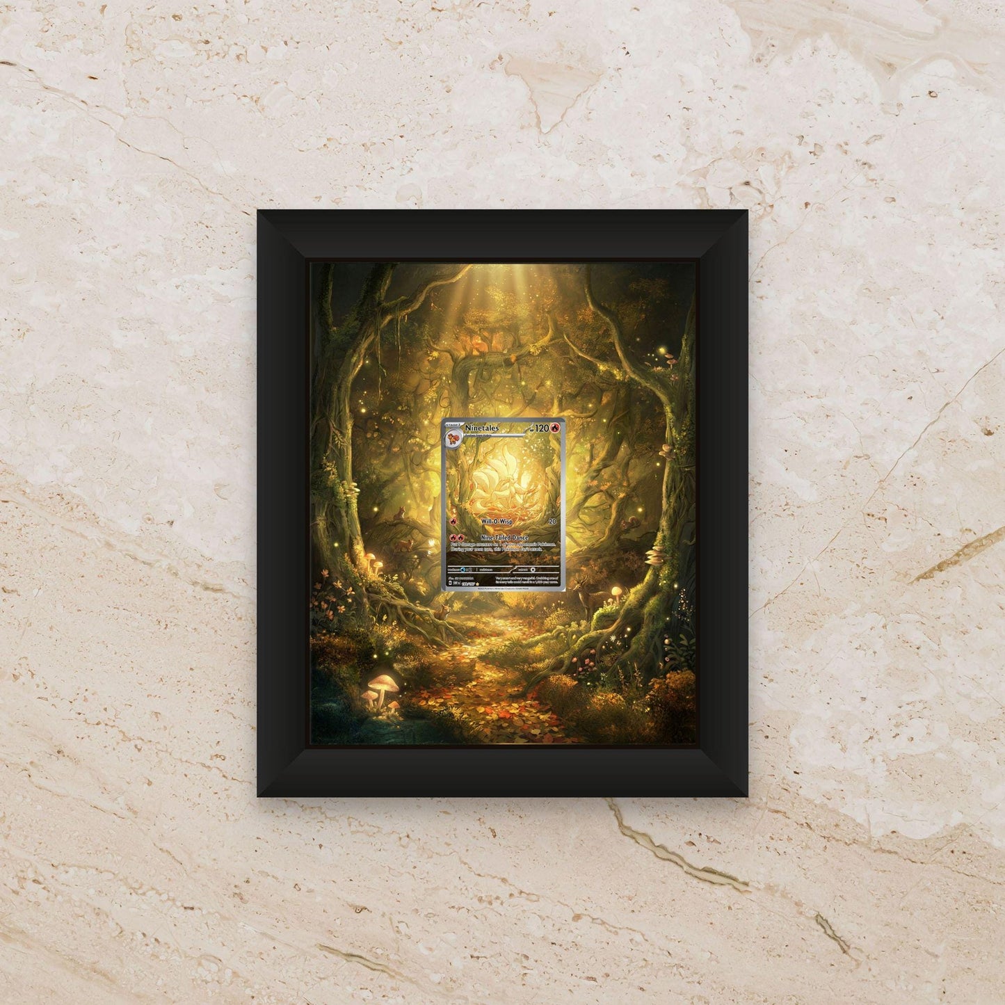 Ninetales Display Frame – Obsidian Flames Pokémon Card Art | 8x10 Frame for Raw or Graded Cards