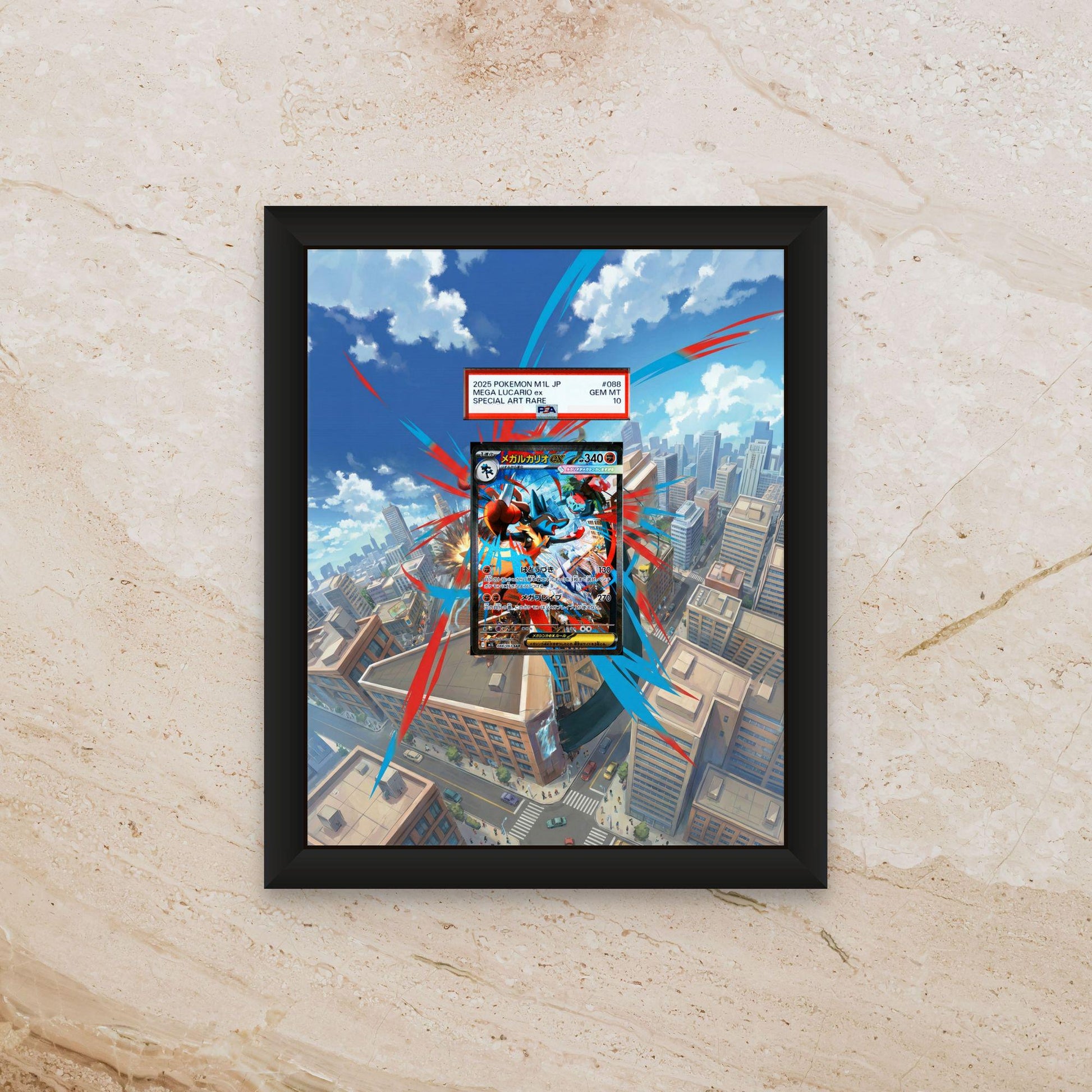 Mega Lucario Extended Art Display – 8x10 Pokemon Frame (Raw/Graded)