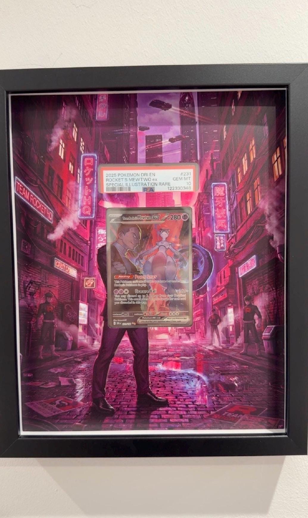 Mewtwo Display Frame – Destined Rivals Pokémon Card Art | 8x10 Frame for Raw or Graded Cards