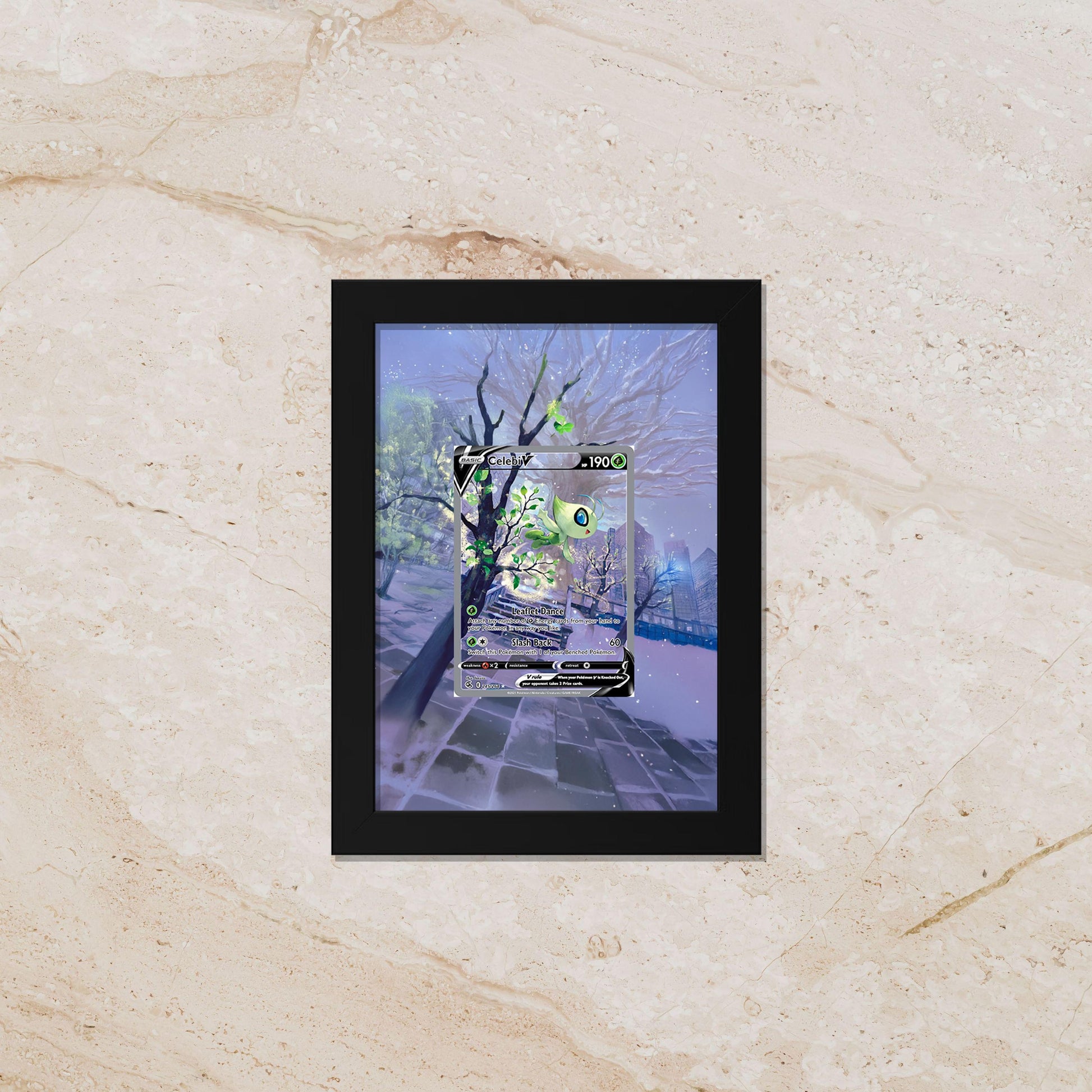 Celebi Fusion Strike Display Frame – Pokémon Card Display | 8x10 Perfect Raw Display