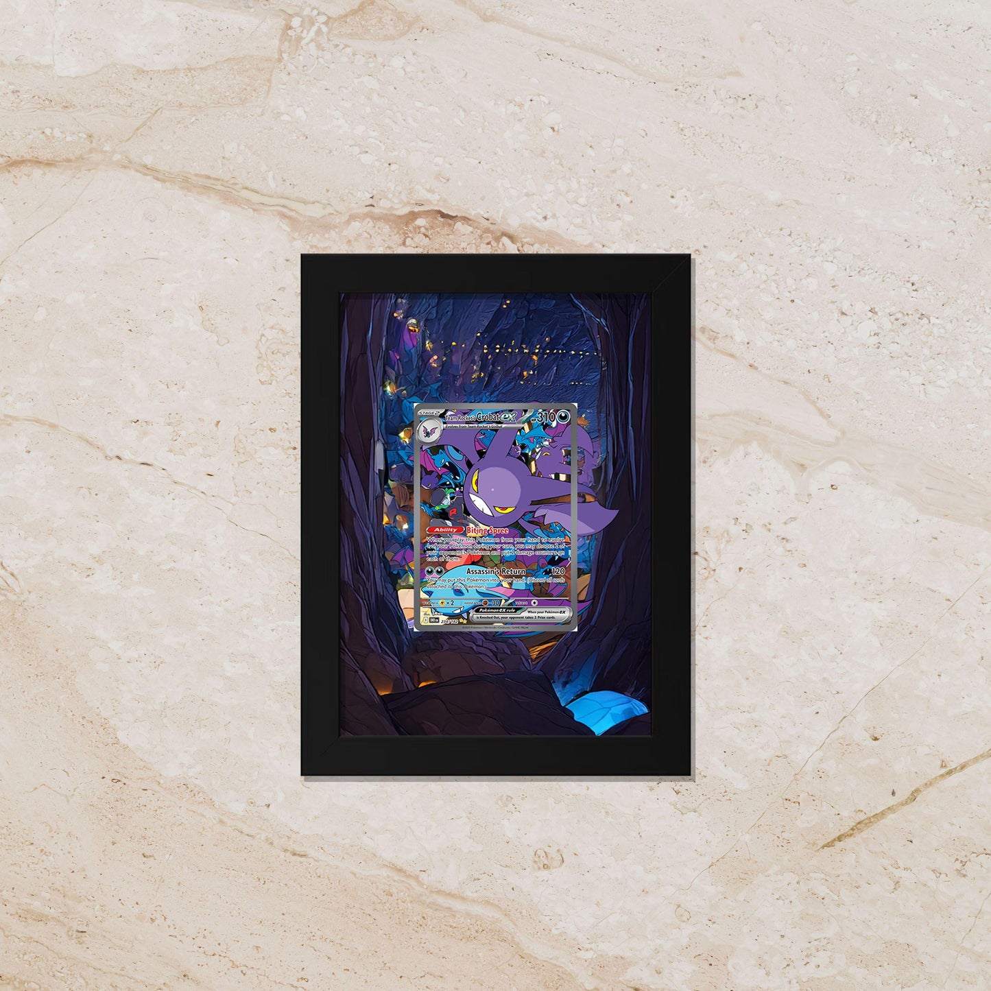 Crobat Display Frame – Destined Rivals Pokémon Card Art | 8x10 Frame for Raw or Graded Cards