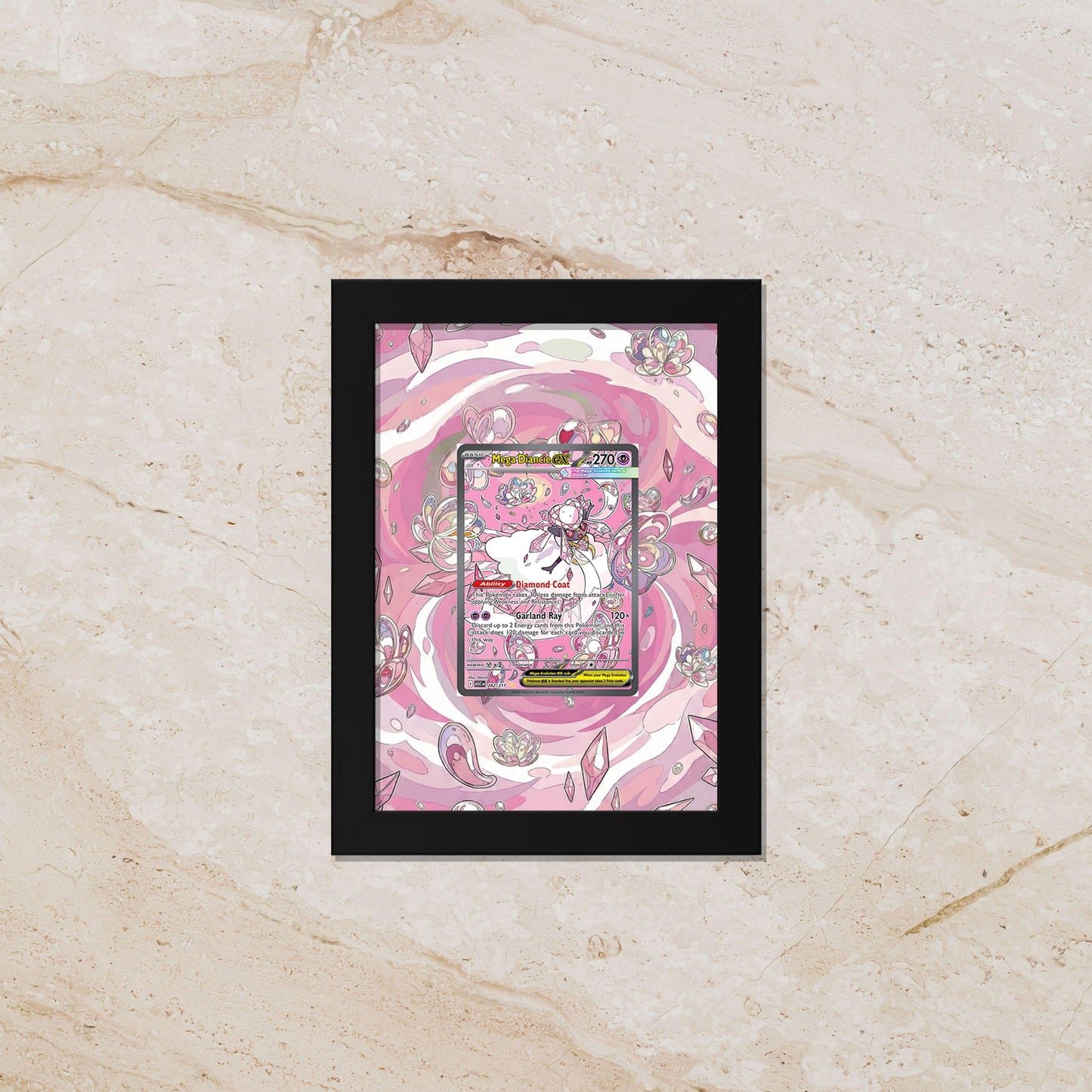 Diancie Pokemon Ascended Heroes Extended Art Display – 8x10 Frame (Raw/Graded)