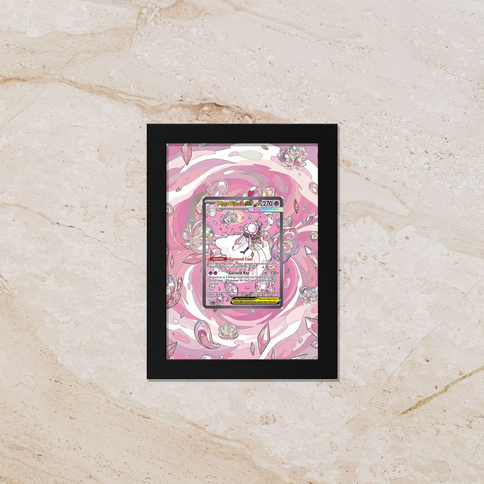 Diancie Pokemon Ascended Heroes Extended Art Display – 8x10 Frame (Raw/Graded)