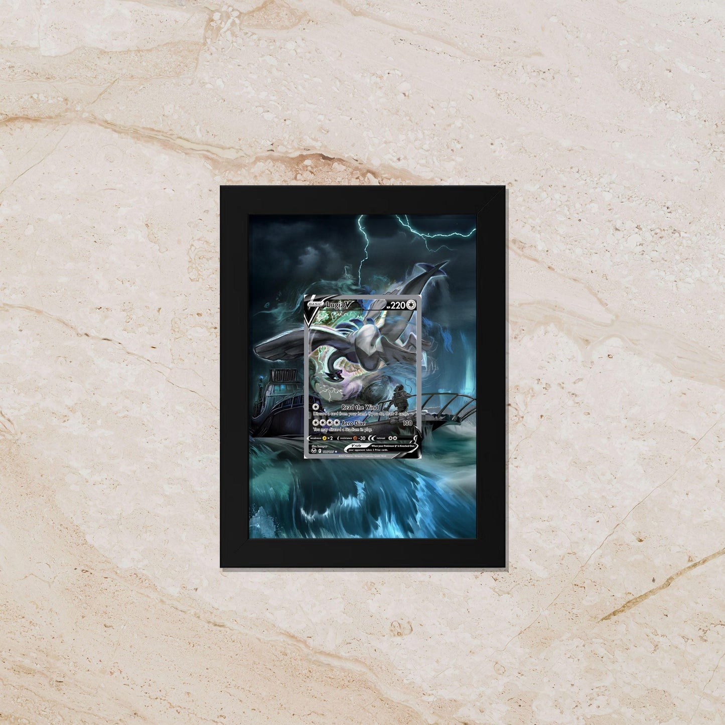 Lugia V Alt Art Display Frame – Silver Tempest Pokemon Card | Gift Pokémon Fans