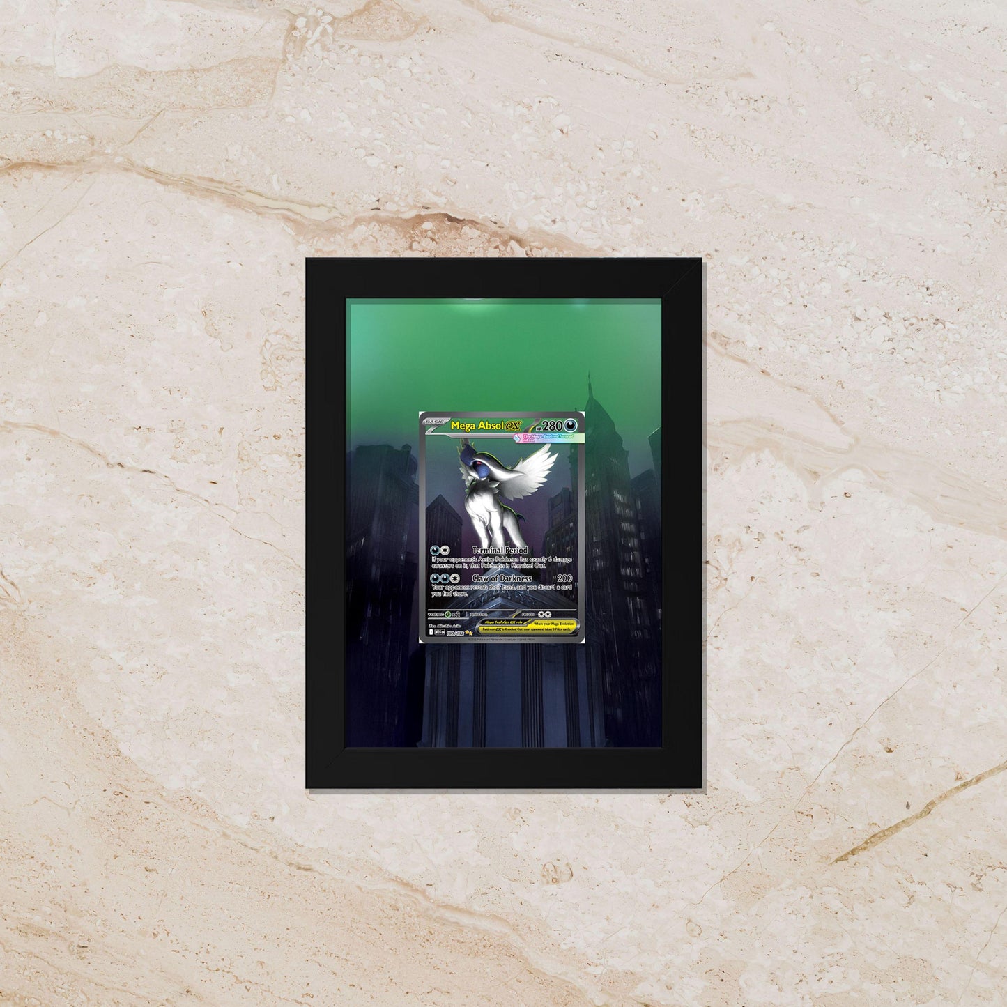Mega Absol Display Frame – Evolution Pokémon Card Art | 8x10 Frame