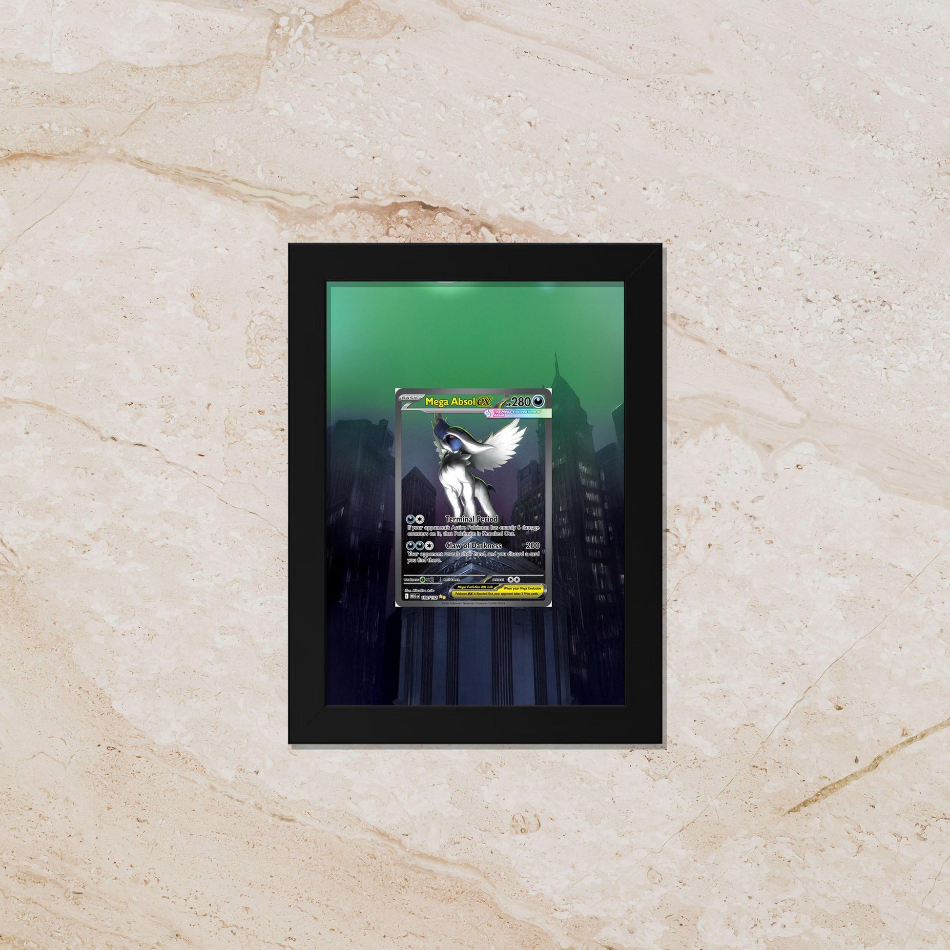 Mega Absol Display Frame – Evolution Pokémon Card Art | 8x10 Frame
