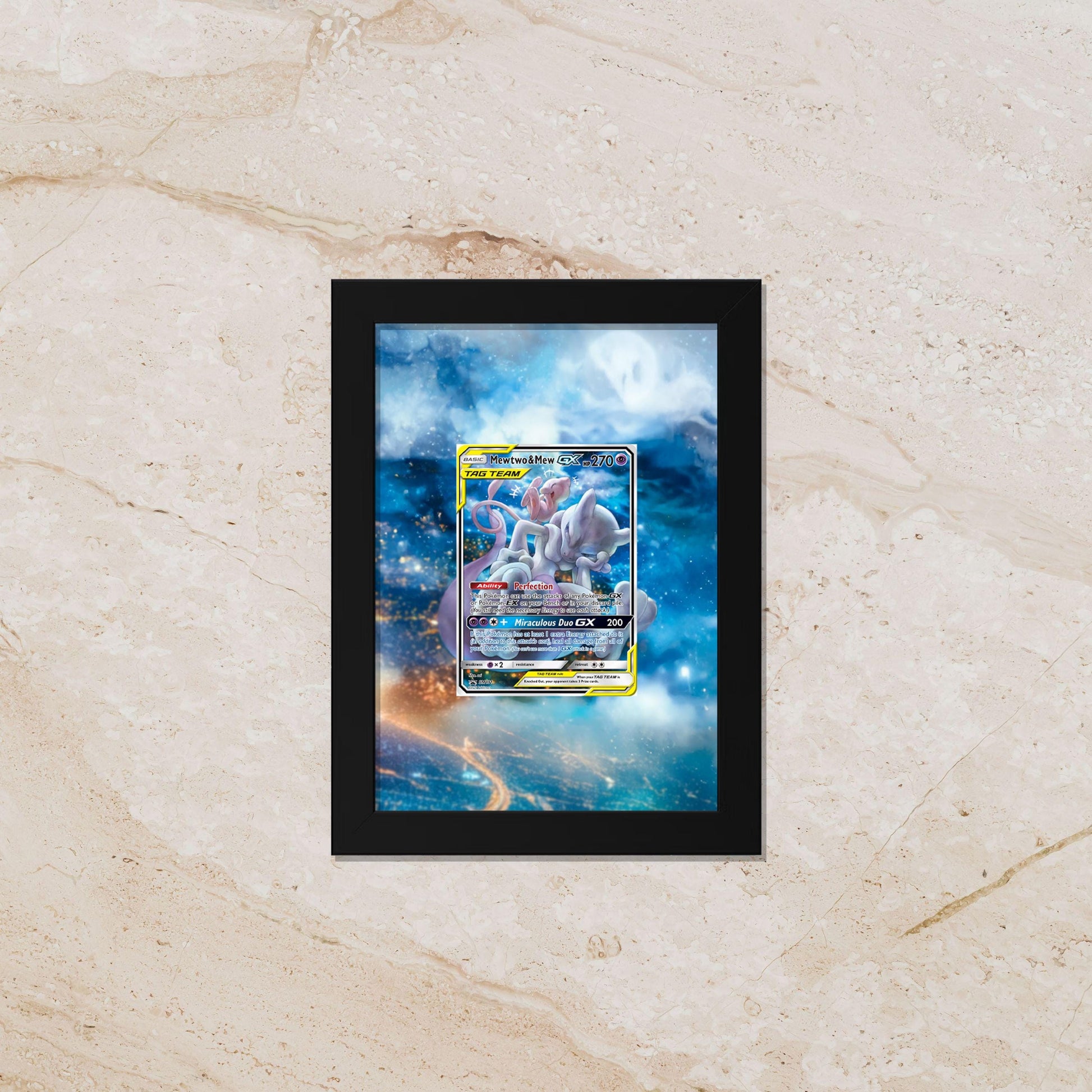 Mewtwo & Mew Tag Team GX Display Frame – Pokemon Card Gift | 8x10 Display