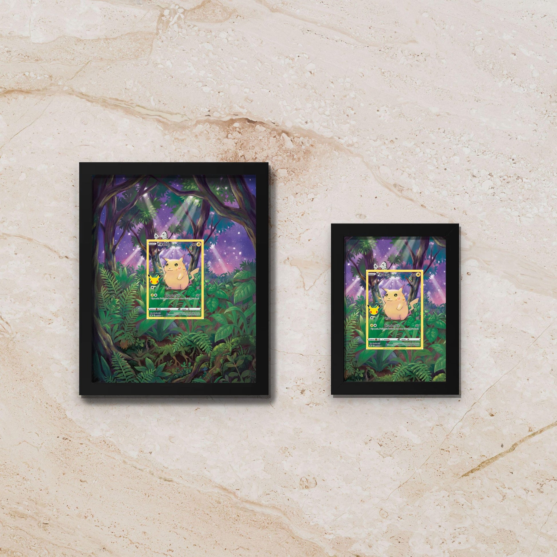 Pikachu 25th Anniversary Display Frame – Celebrations Pokémon Card | 8x10 Frame for Raw or Graded Cards