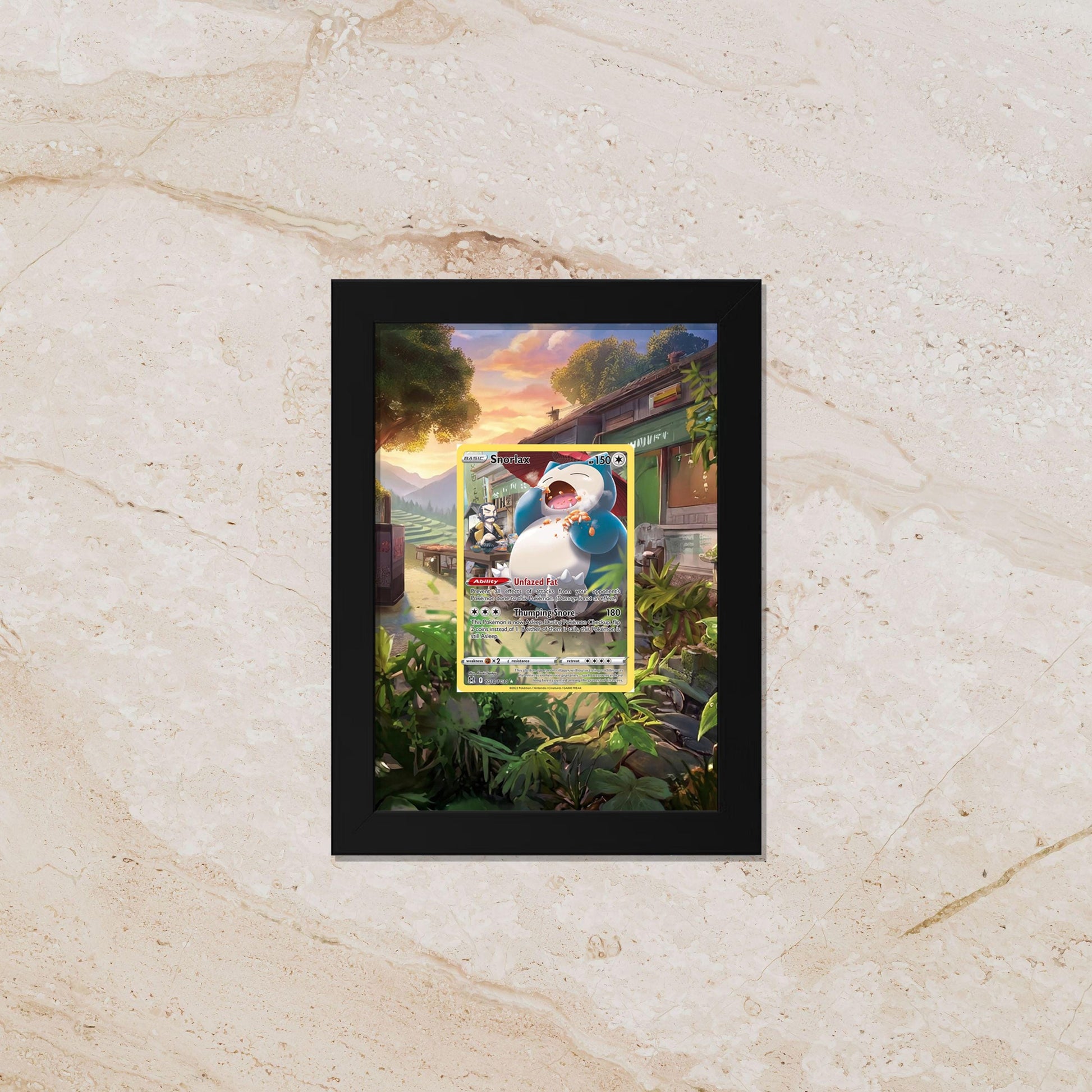 Snorlax TG10 Display Frame – Trainer Gallery Pokémon Card Art | 8x10 Frame for Raw or Graded Cards