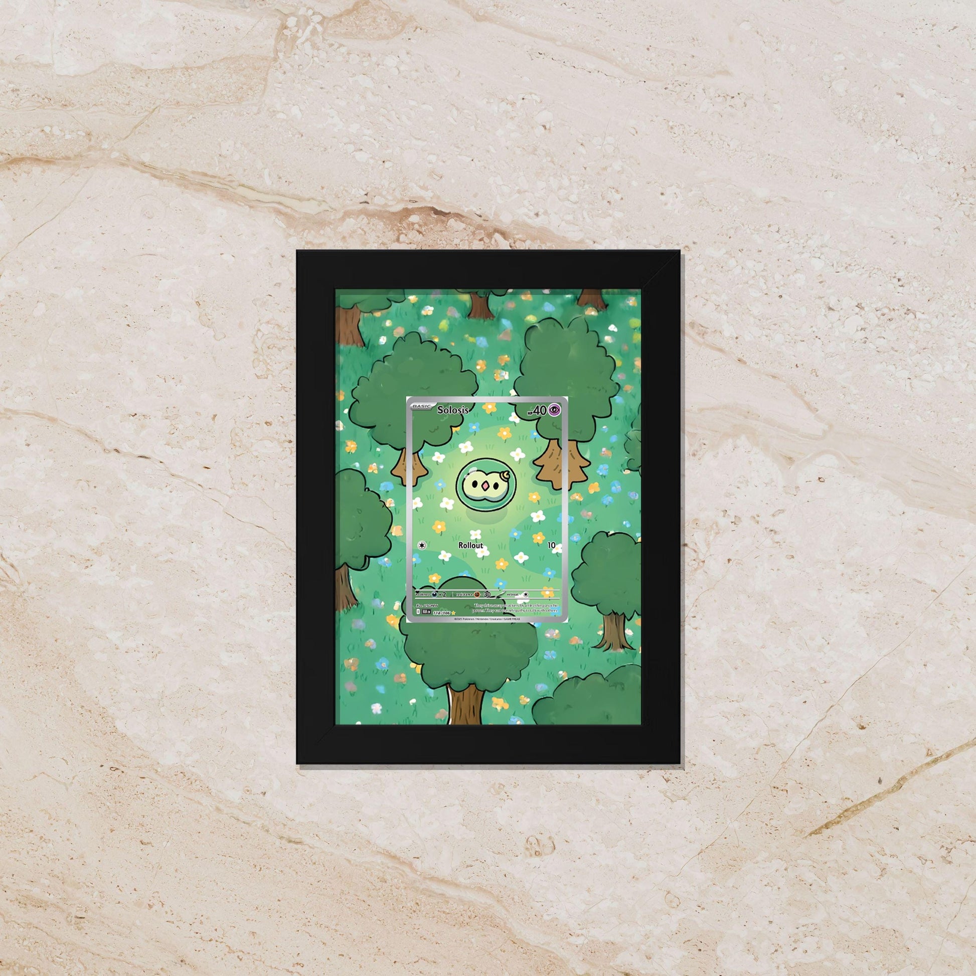 Solosis Display Frame – Black & White Era Pokémon Card Art | 8x10 Frame