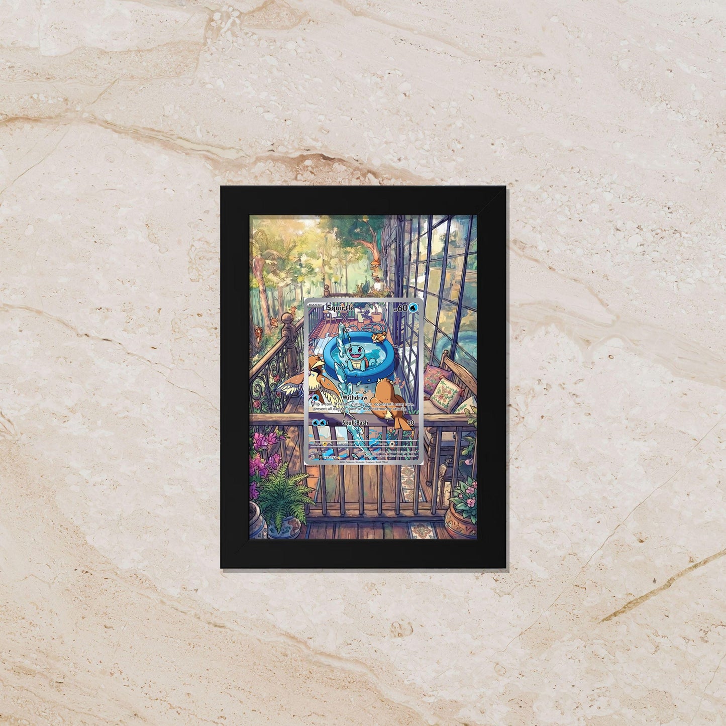 Squirtle Obsidian Flames Extended Art Display – 8x10 Pokemon Frame (Raw/Graded)
