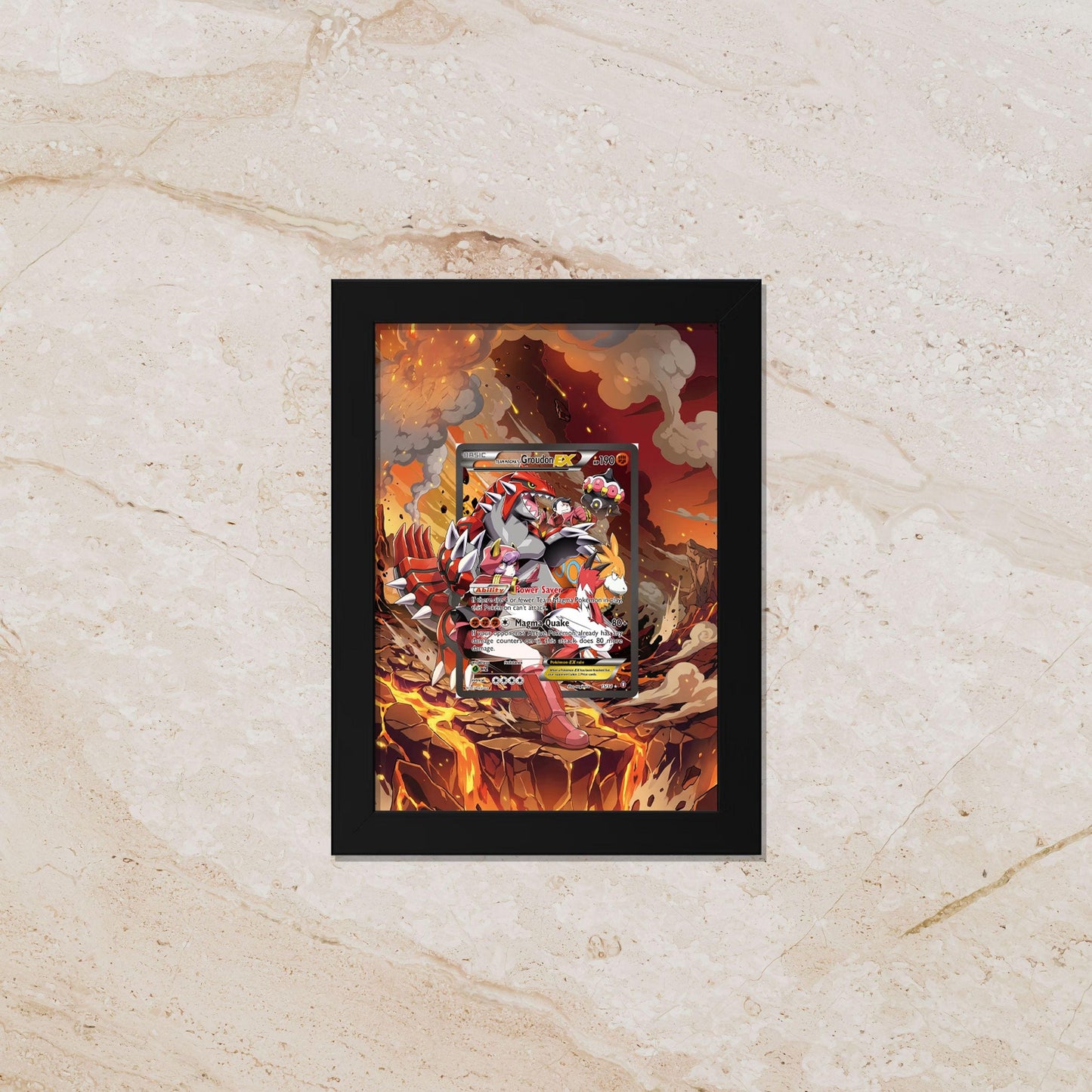 Team Magma Groudon Extended Art Display – 8x10 Pokemon Frame (Raw/Graded)