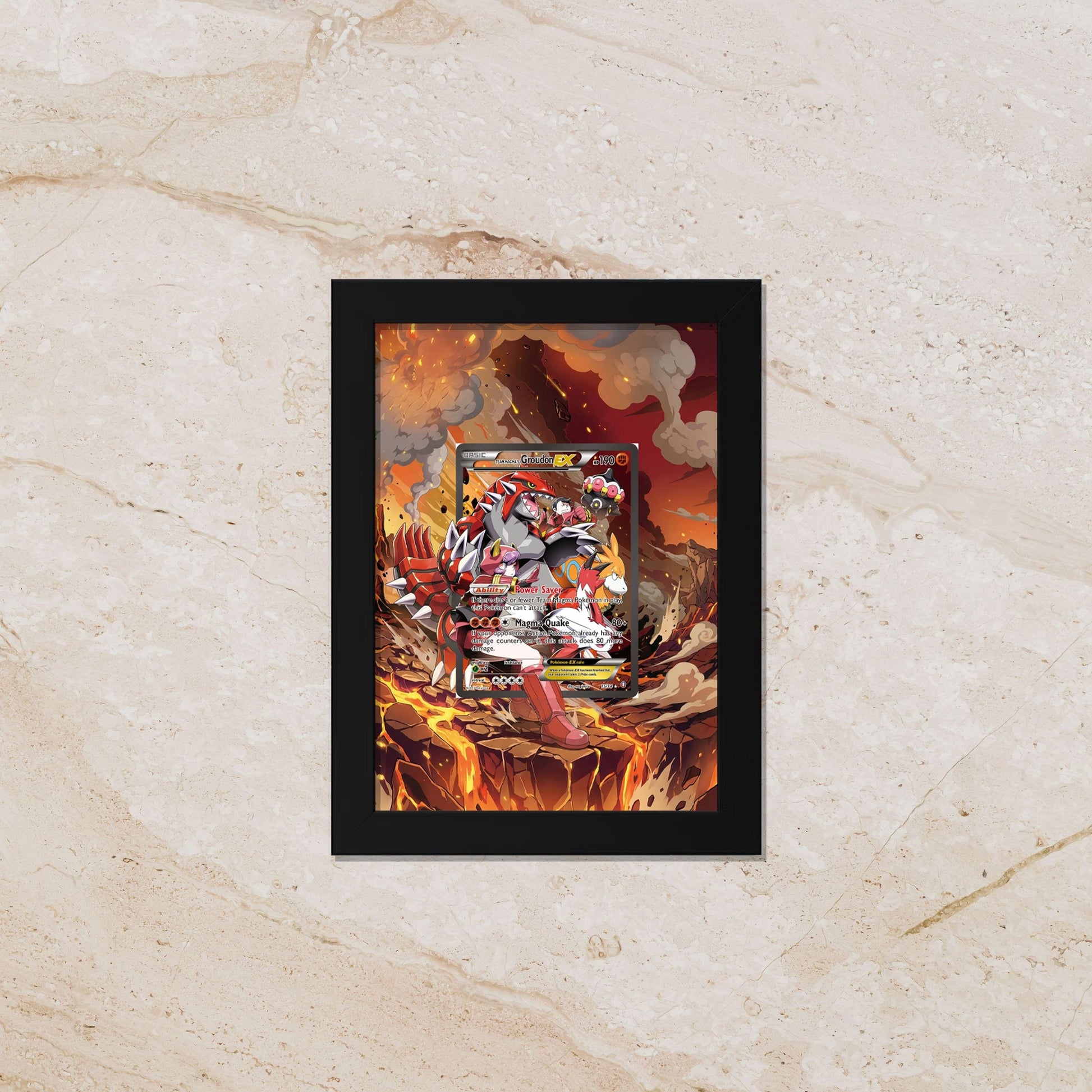 Team Magma Groudon Extended Art Display – 8x10 Pokemon Frame (Raw/Graded)