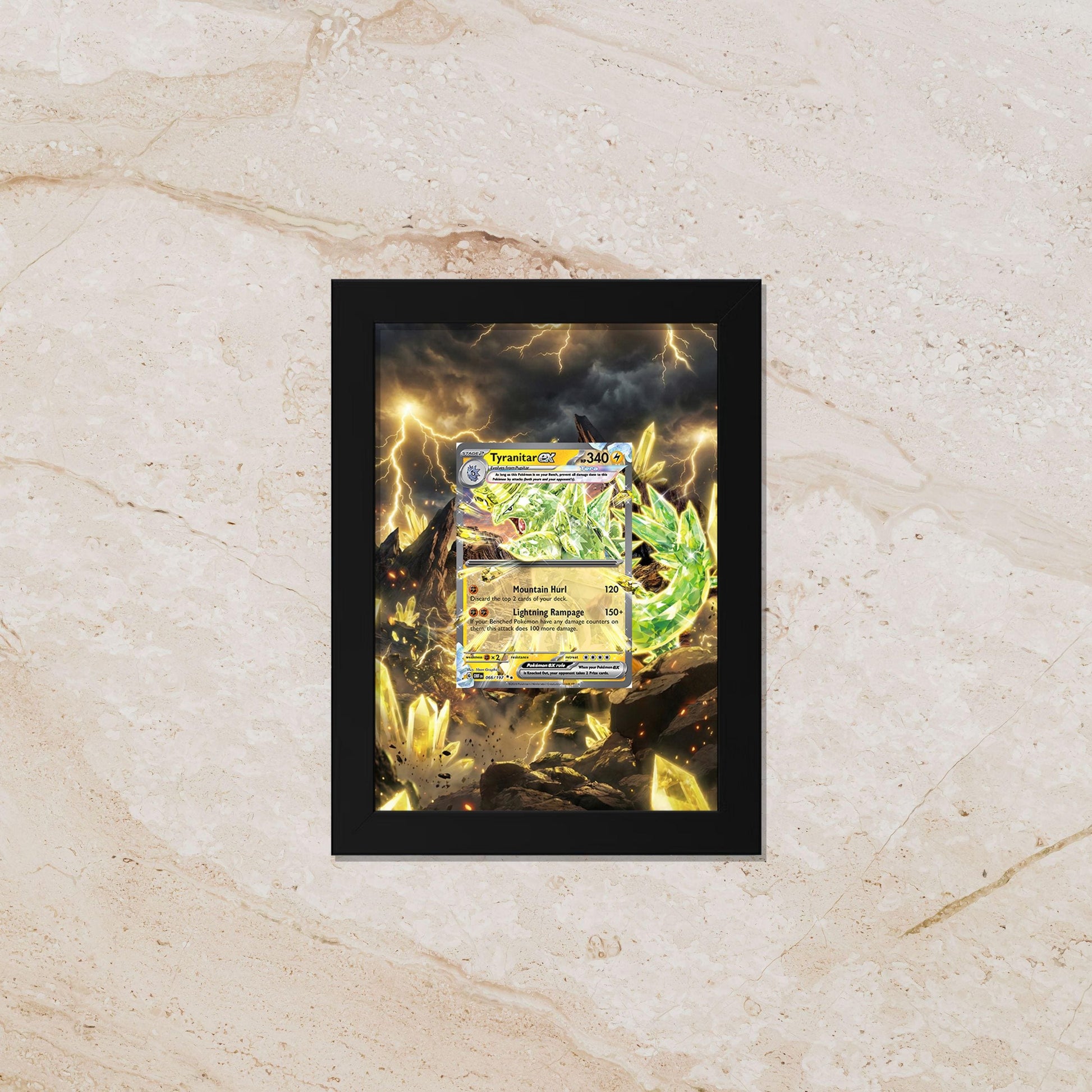 Tyranitar EX Display [High Definition] – Armor Pokémon Extended Art Shadowbox | Premium Frame for Raw or Graded Cards | Dark Type Decor