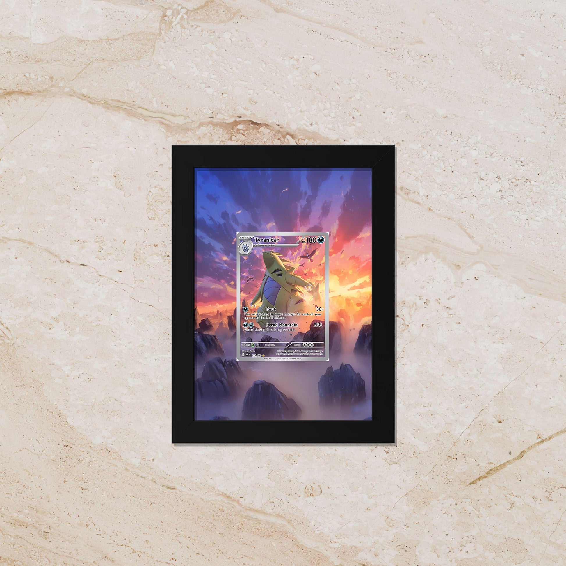 Tyranitar Illustration Rare Display Frame – Paldea Evolved Pokémon Card | 8x10 Frame for Raw or Graded Cards