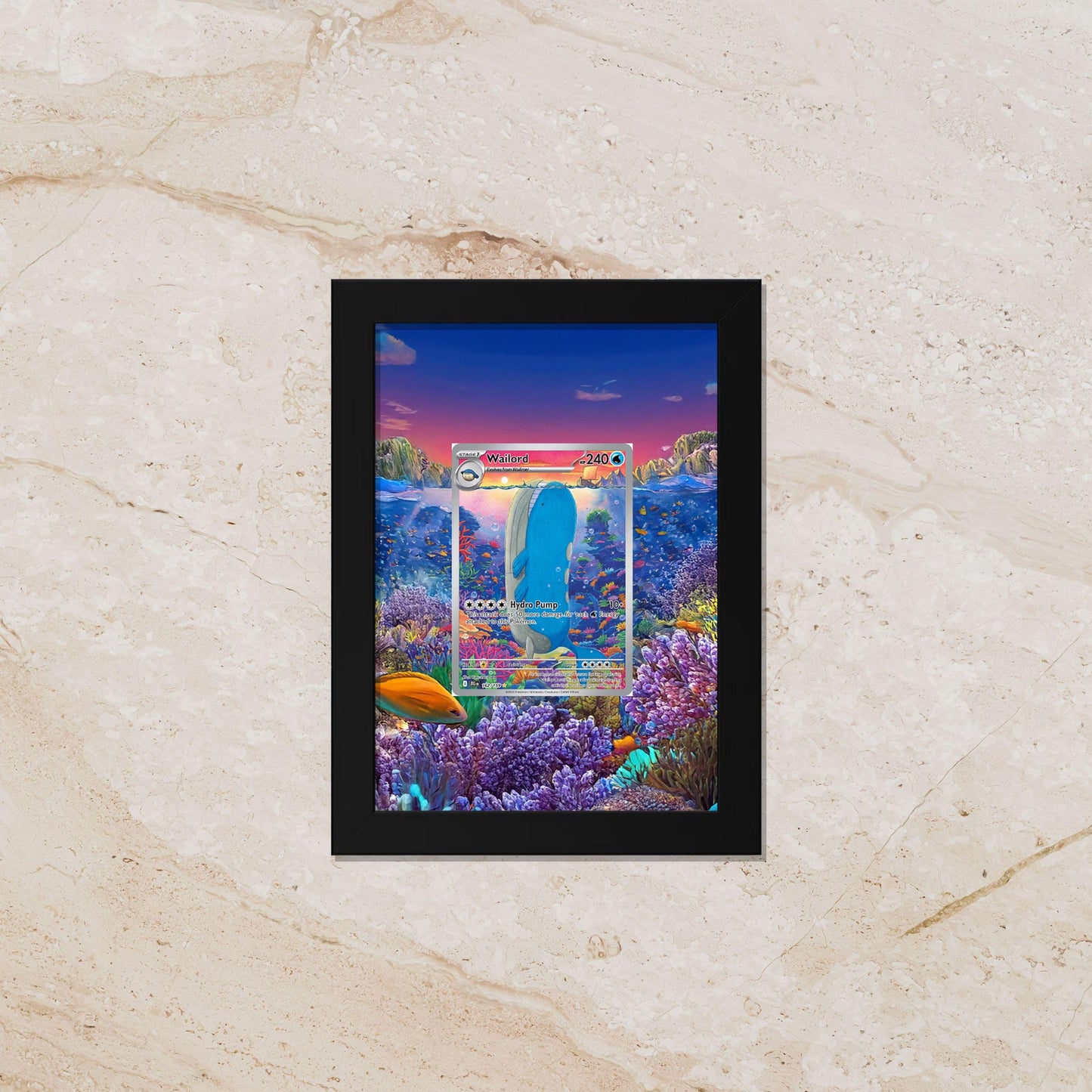 Wailord Display Frame – Journey Together Pokemon Card Art | 8x10 Frame