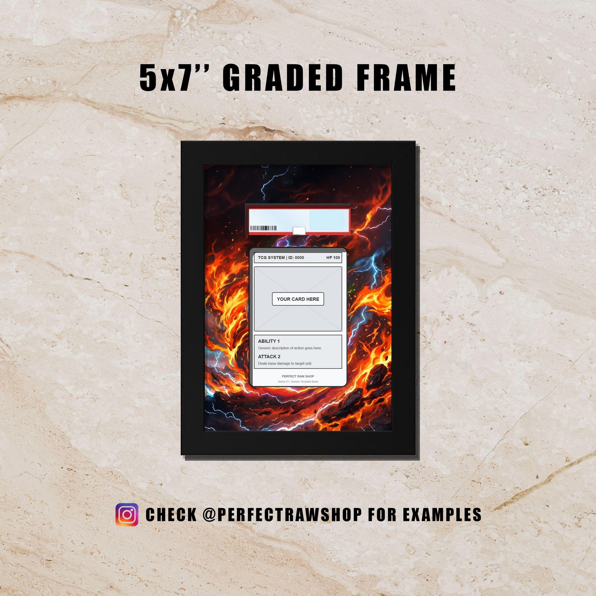 8x10 Custom Extended Art Display Frame – Your Choice of Artwork | (Raw/Graded Cards)