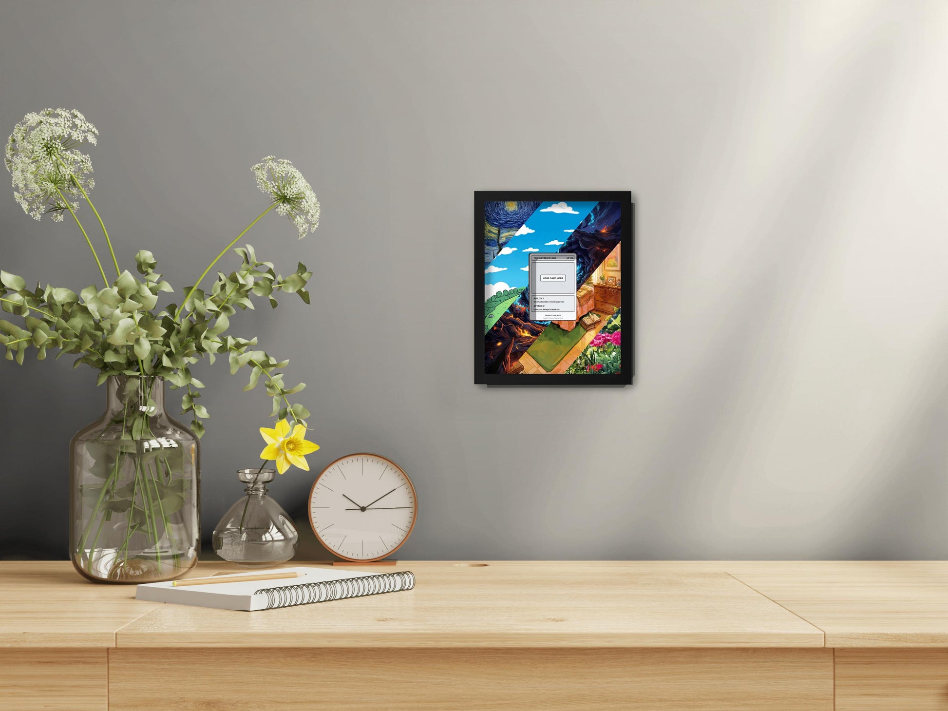 8x10 Custom Extended Art Display Frame – Your Choice of Artwork | (Raw/Graded Cards)