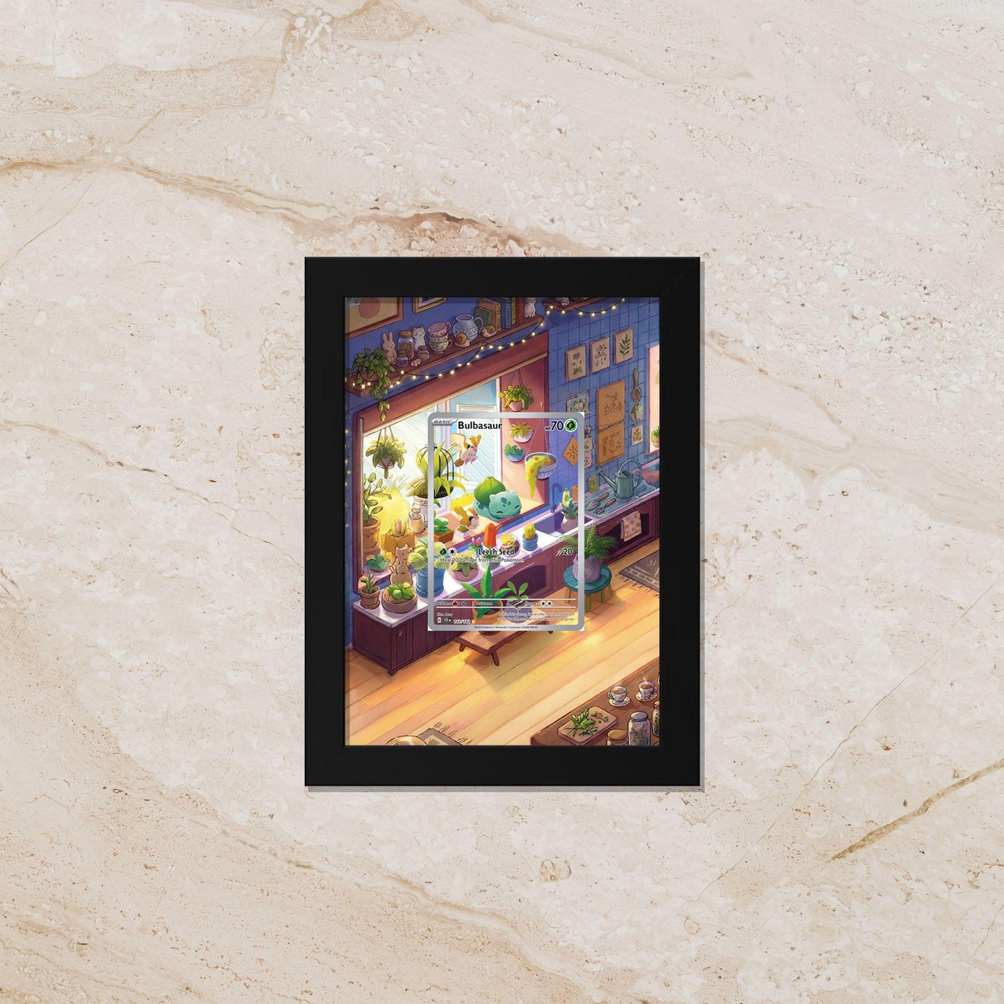 Bulbasaur Obsidian Flames Extended Art Display [High Definition] – Premium Shadowbox for Raw or Graded Cards | Pokemon Promo Gift