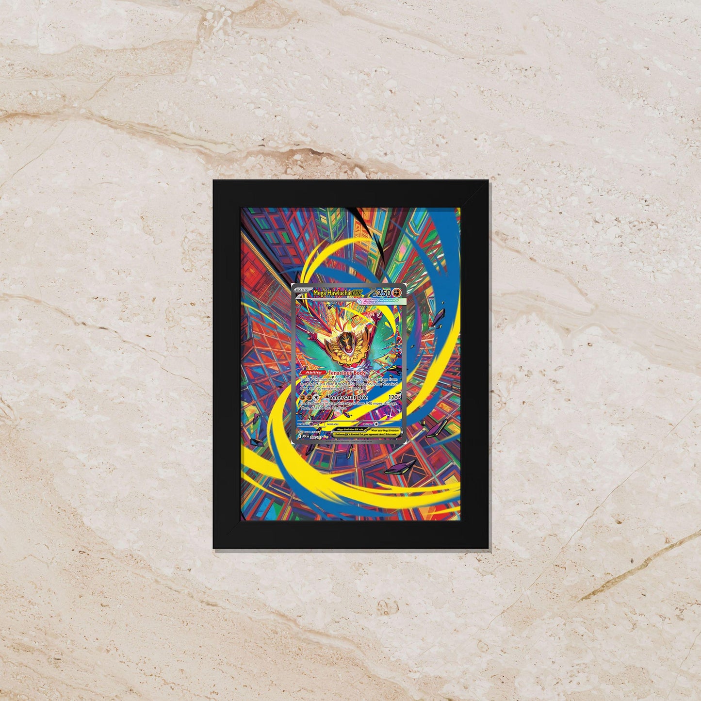 Custom Mega Hawlucha Display Extended – 8x10 Frame (Raw/Graded cards)