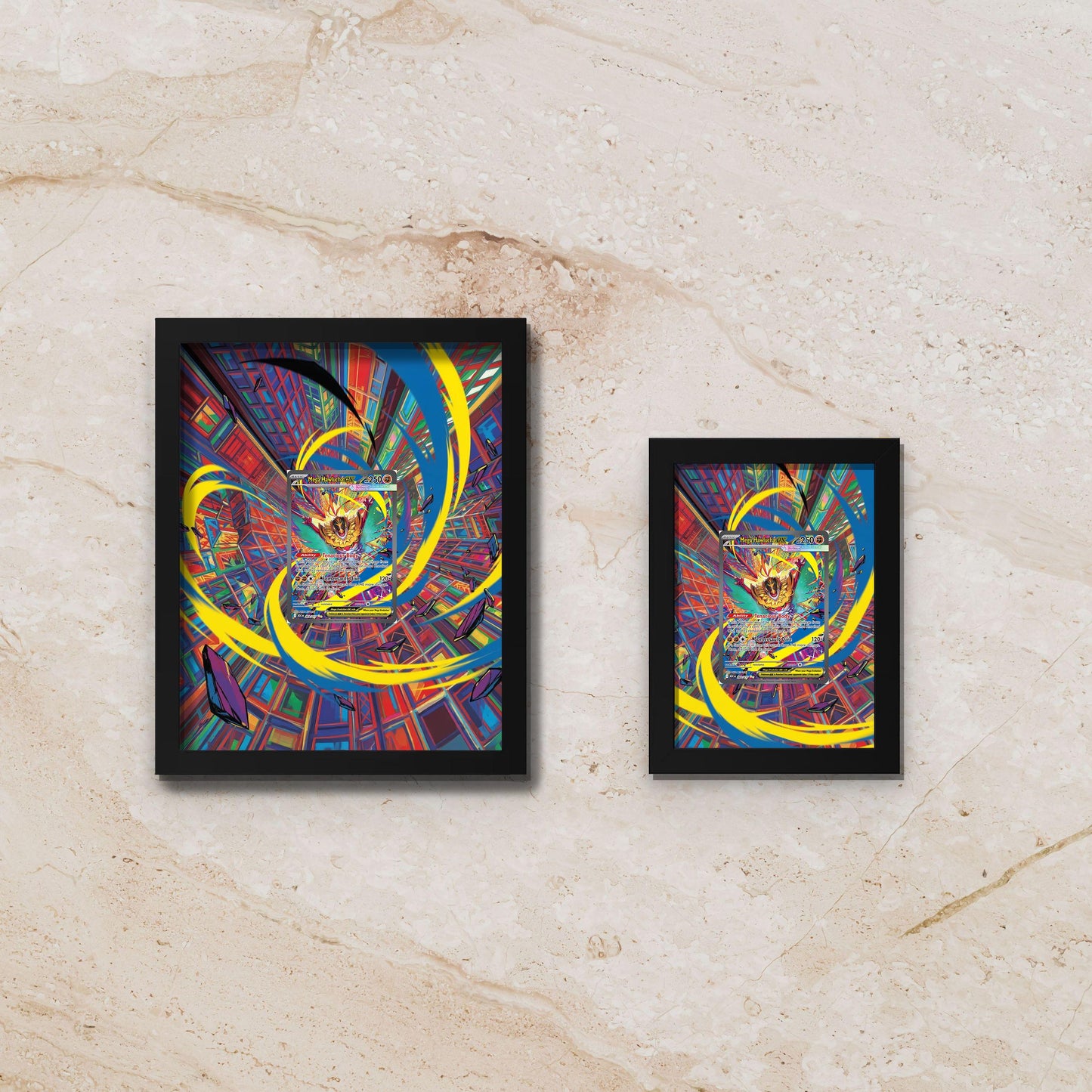 Custom Mega Hawlucha Display Extended – 8x10 Frame (Raw/Graded cards)