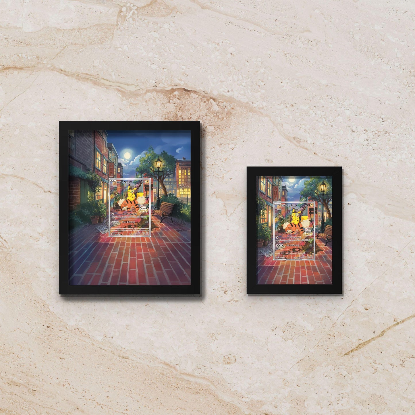 Detective Pikachu Growlithe Display Frame – Pokémon Card Art | 8x10 Frame for Raw or Graded Cards
