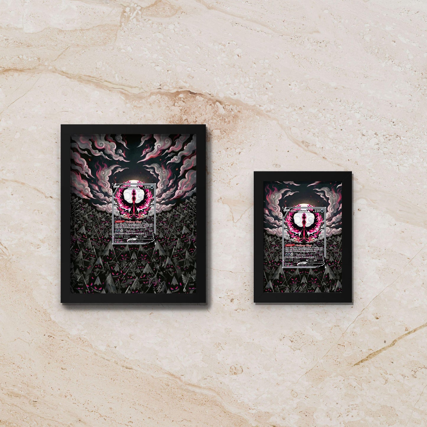 Galarian Moltres Display Frame – Pokémon Card Art | 8x10 Frame for Raw or Graded Cards