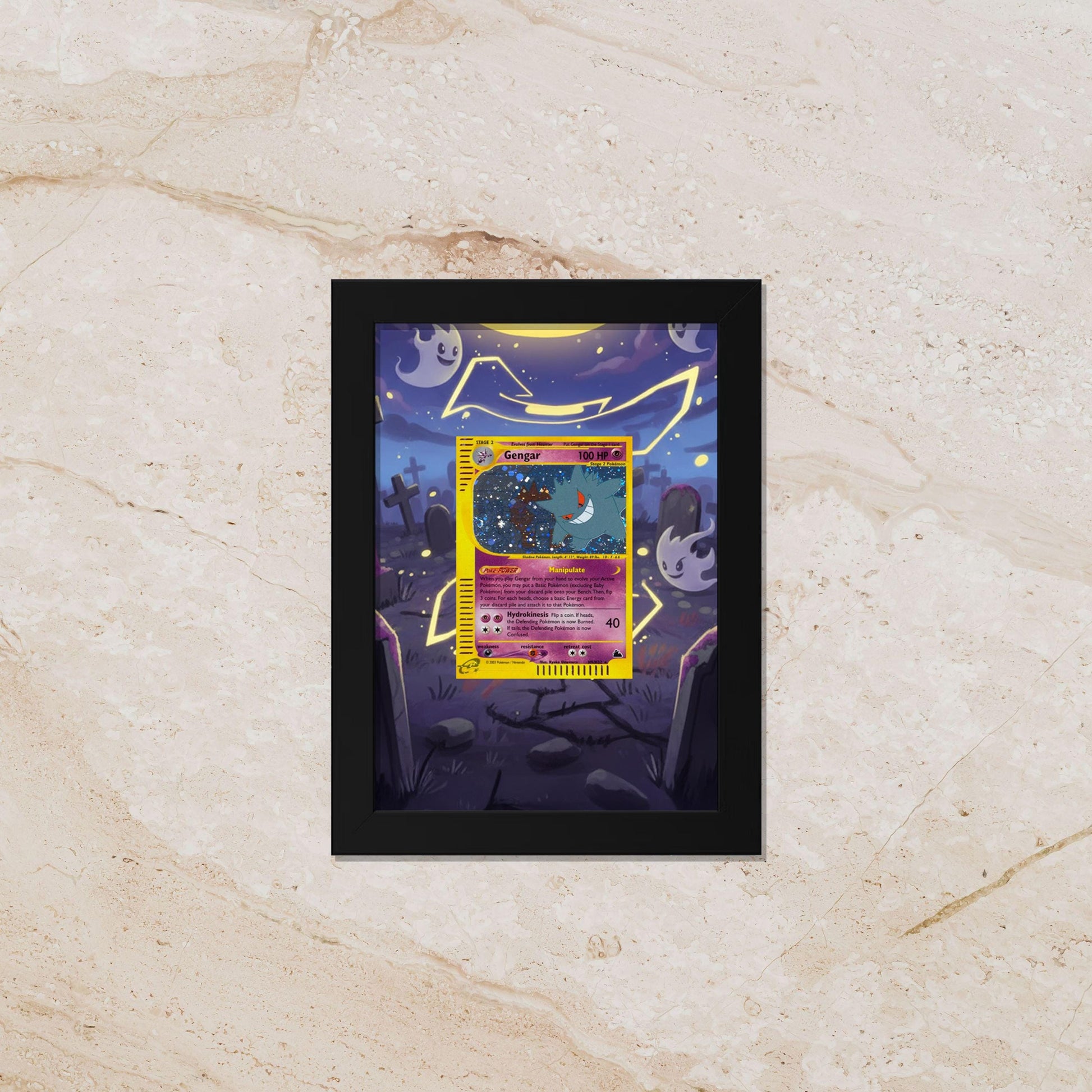 Gengar Display Frame – Skyridge (E-Series) Pokémon Card Art | 8x10 Frame for Raw or Graded Cards