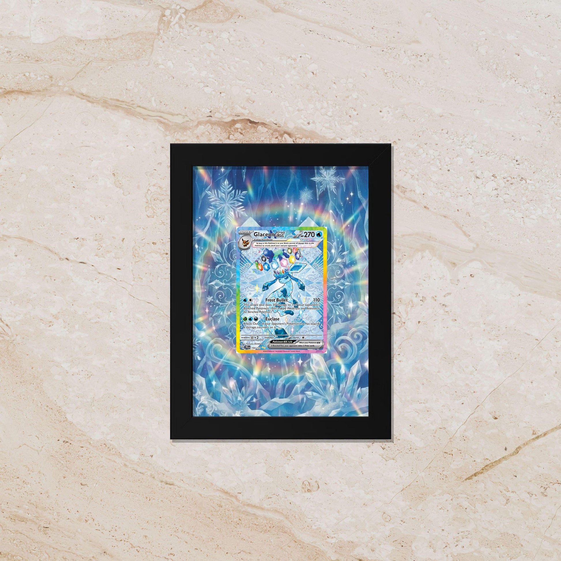 Glaceon Display Frame – Prismatic Evolutions Pokémon Card | 8x10 Frame for Raw or Graded Cards