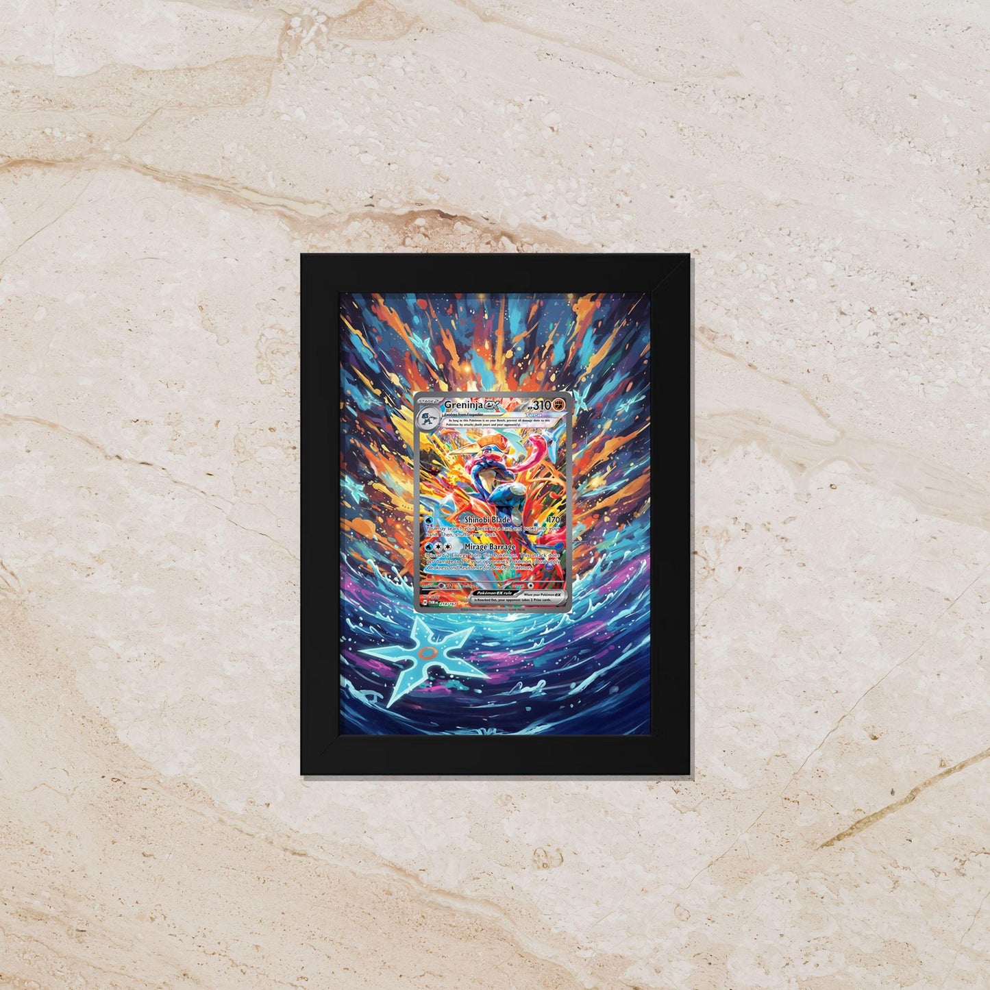 Greninja ex Display Frame – Pokémon Card Art | 8x10 Frame for Raw or Graded Cards