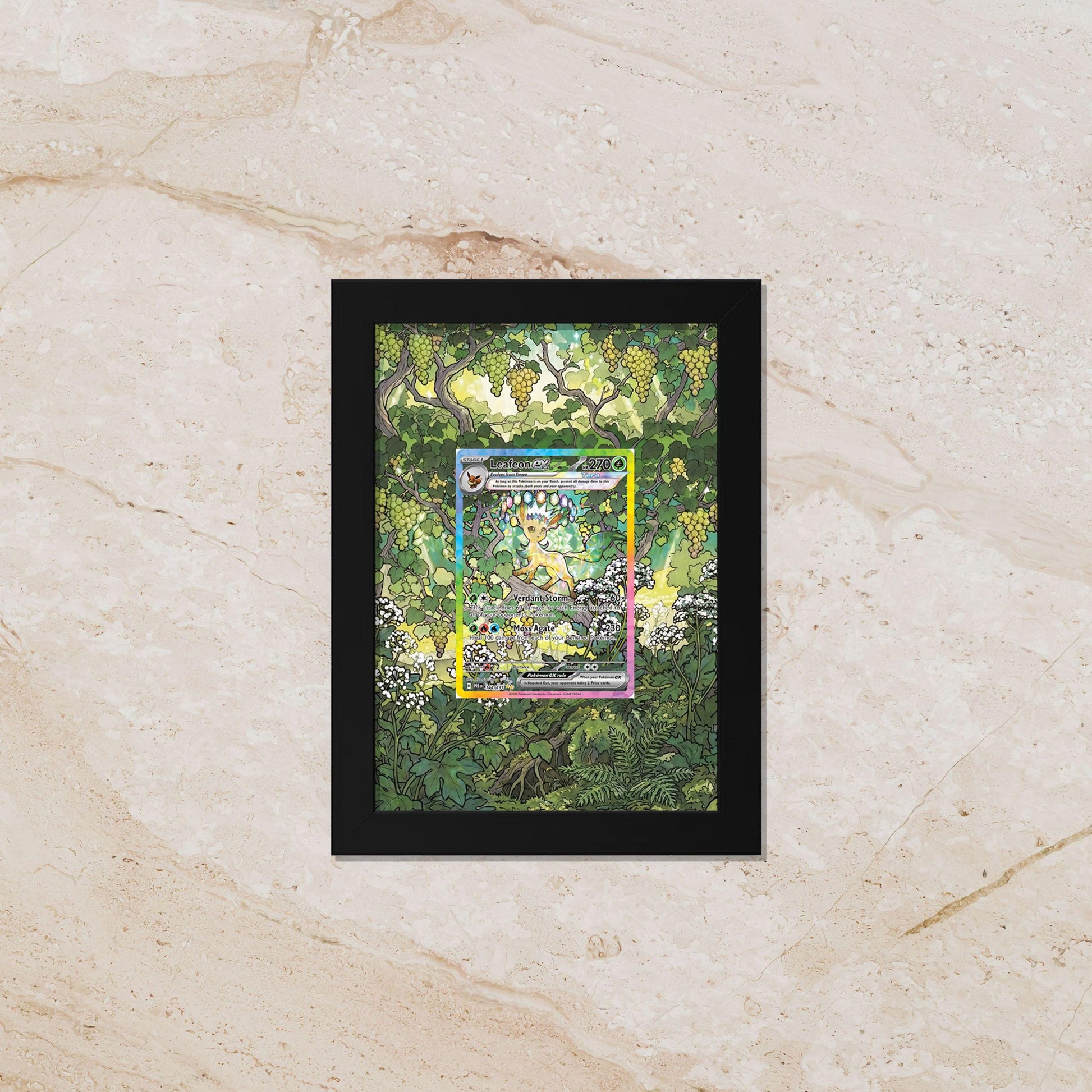 Leafeon Display Frame – Prismatic Evolutions Pokémon Card | 8x10 Frame for Raw or Graded Cards