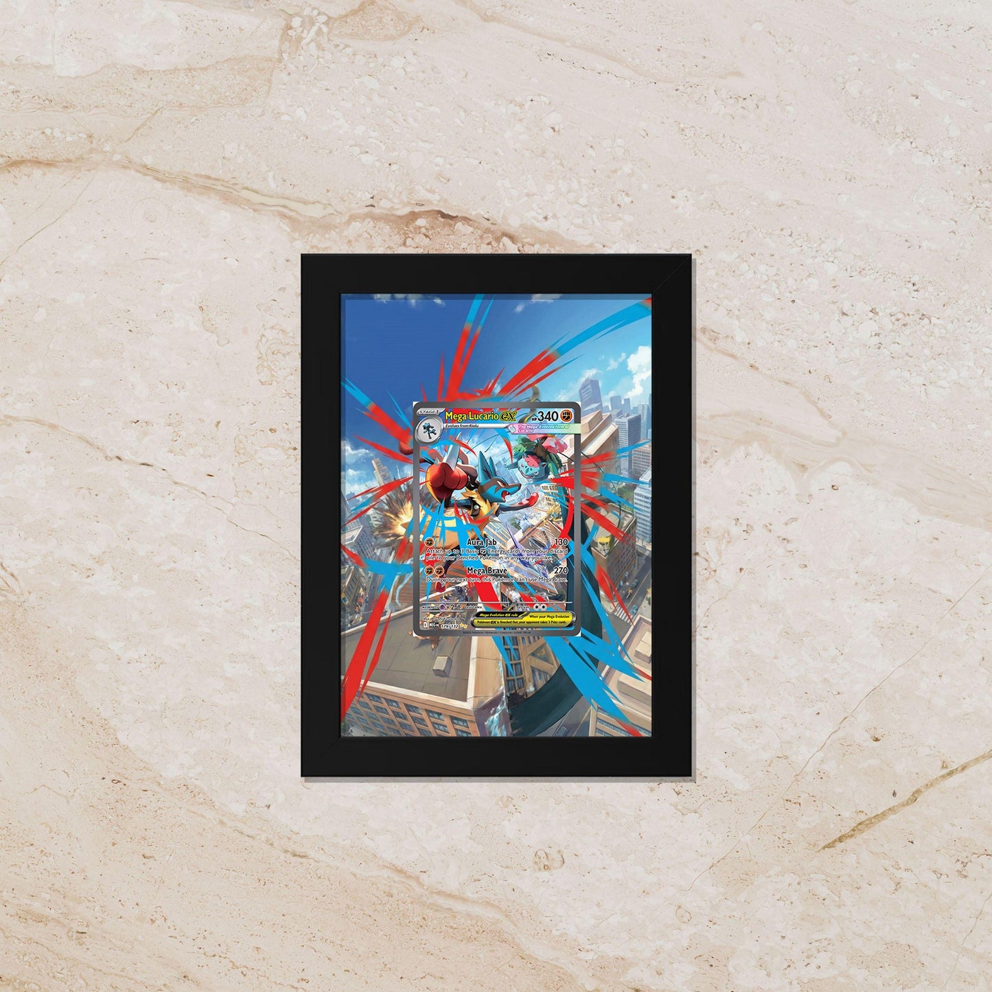 Mega Lucario Extended Art Display – 8x10 Pokemon Frame (Raw/Graded)