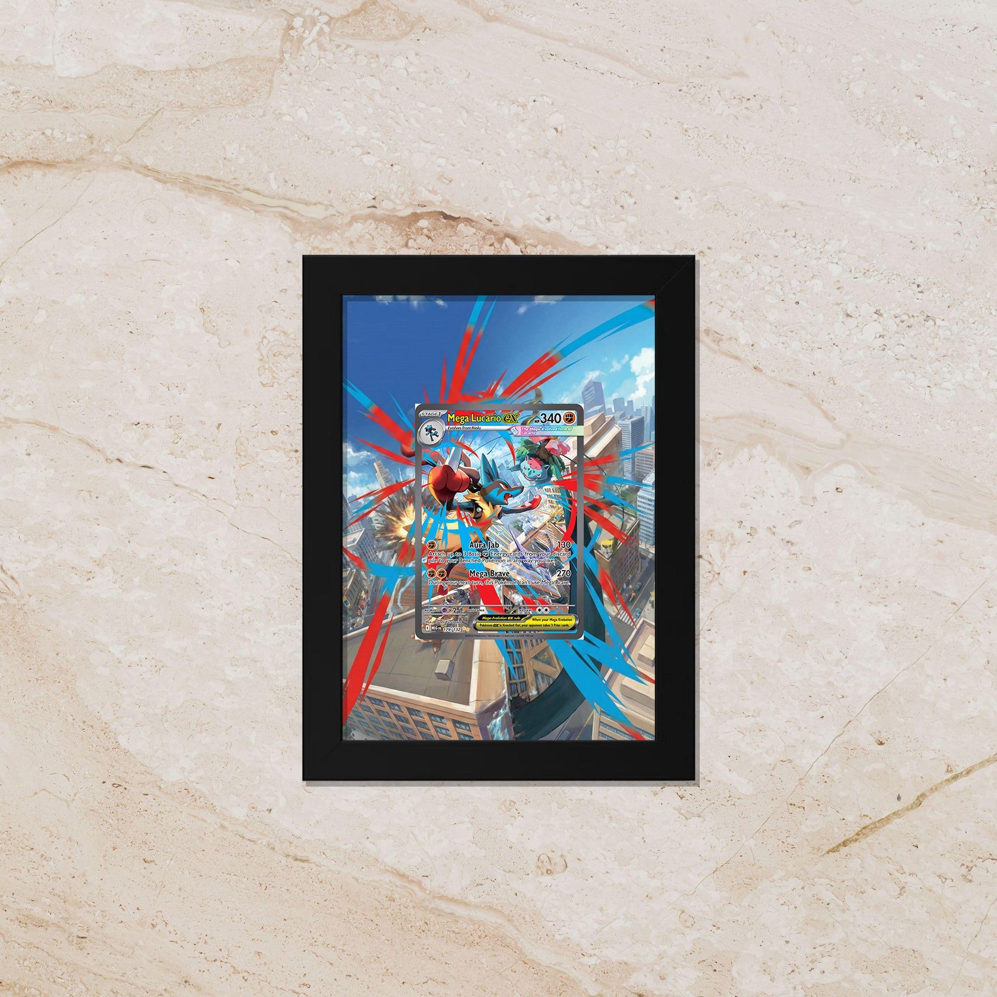 Mega Lucario Extended Art Display – 8x10 Pokemon Frame (Raw/Graded)