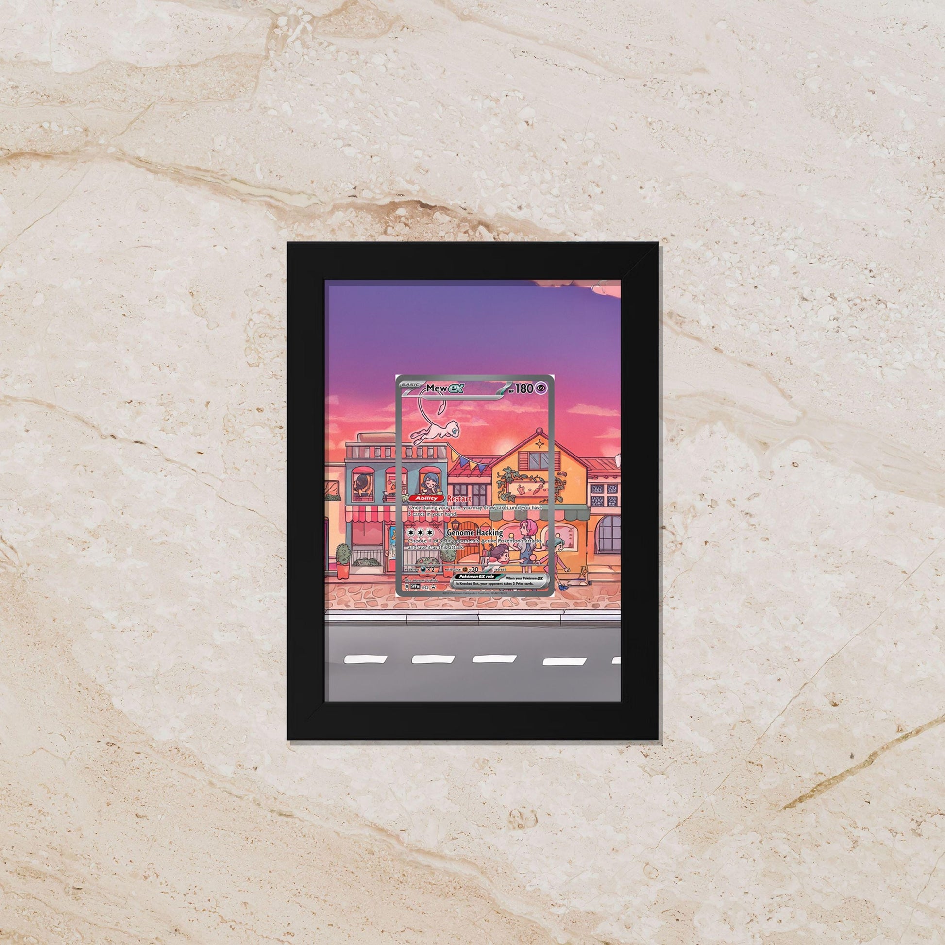 Mew Promo Display Frame Pokémon 151 Holo Card Wall Art Gift for Collector Room Decor Pokémon Card Display Stand Birthday Gift