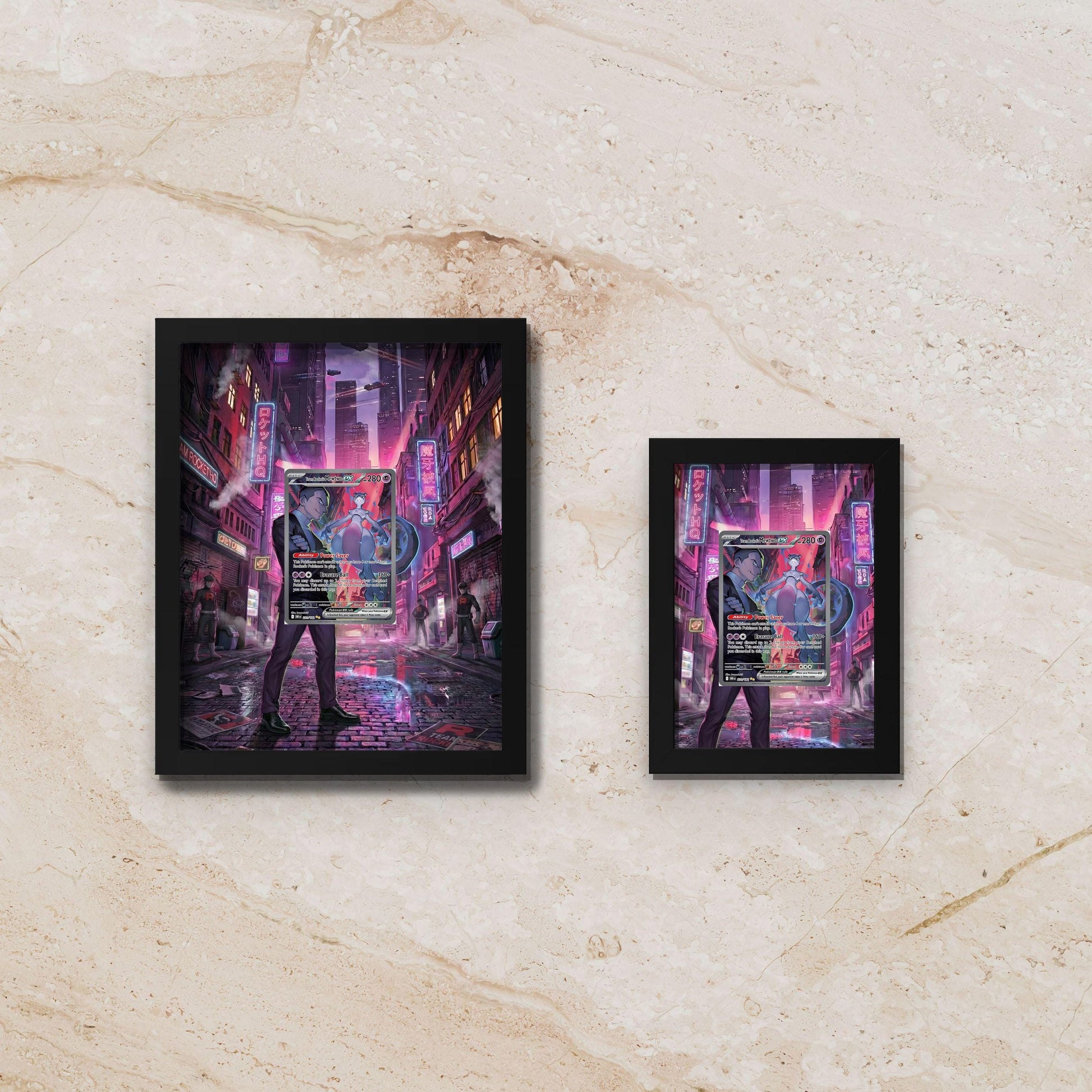 Mewtwo Display Frame – Destined Rivals Pokémon Card Art | 8x10 Frame for Raw or Graded Cards
