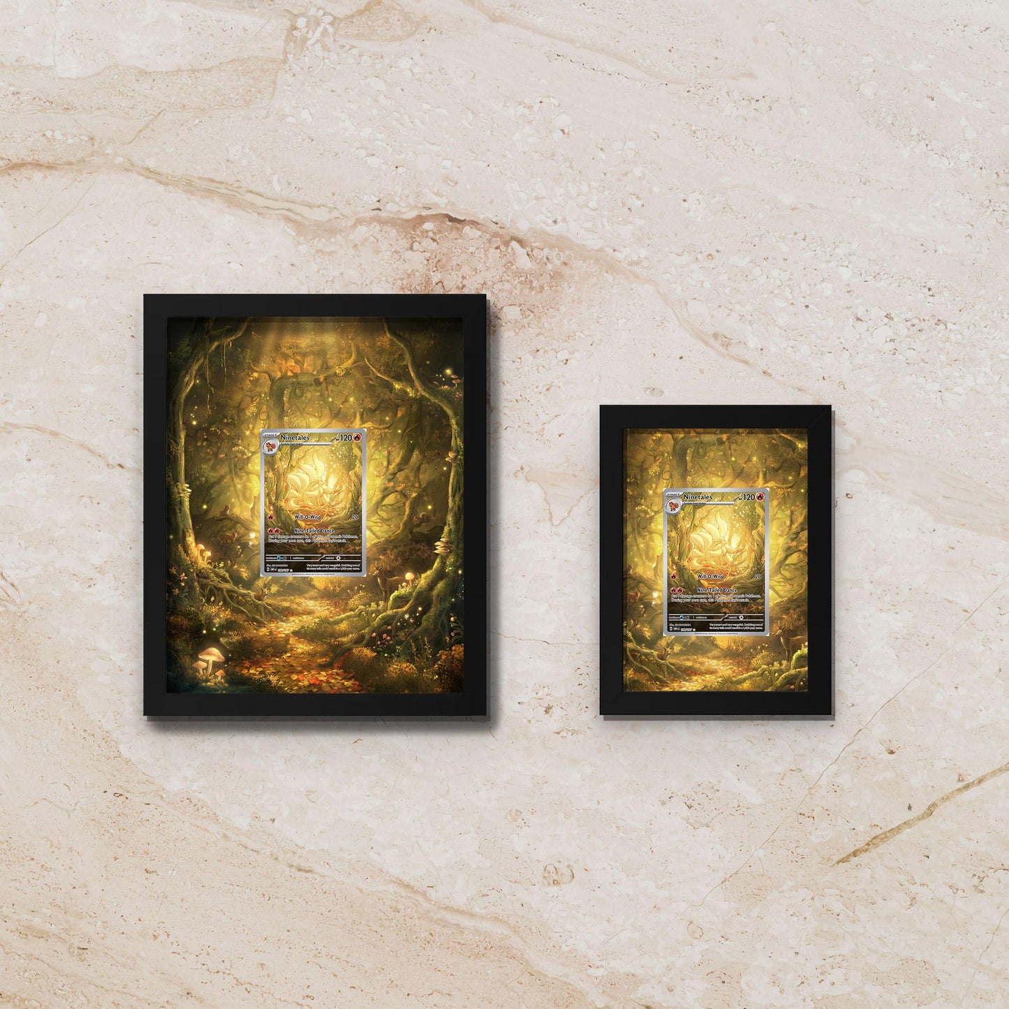 Ninetales Display Frame – Obsidian Flames Pokémon Card Art | 8x10 Frame for Raw or Graded Cards