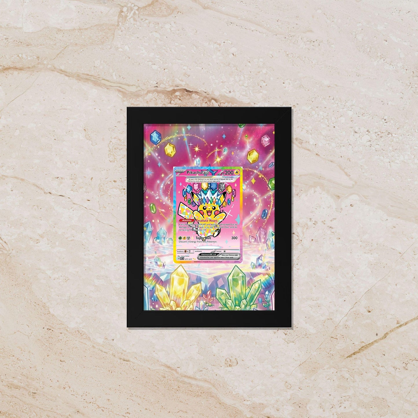 Pikachu Tera Ascended Heroes Extended Art Display – 8x10 Pokemon Frame (Raw/Graded)