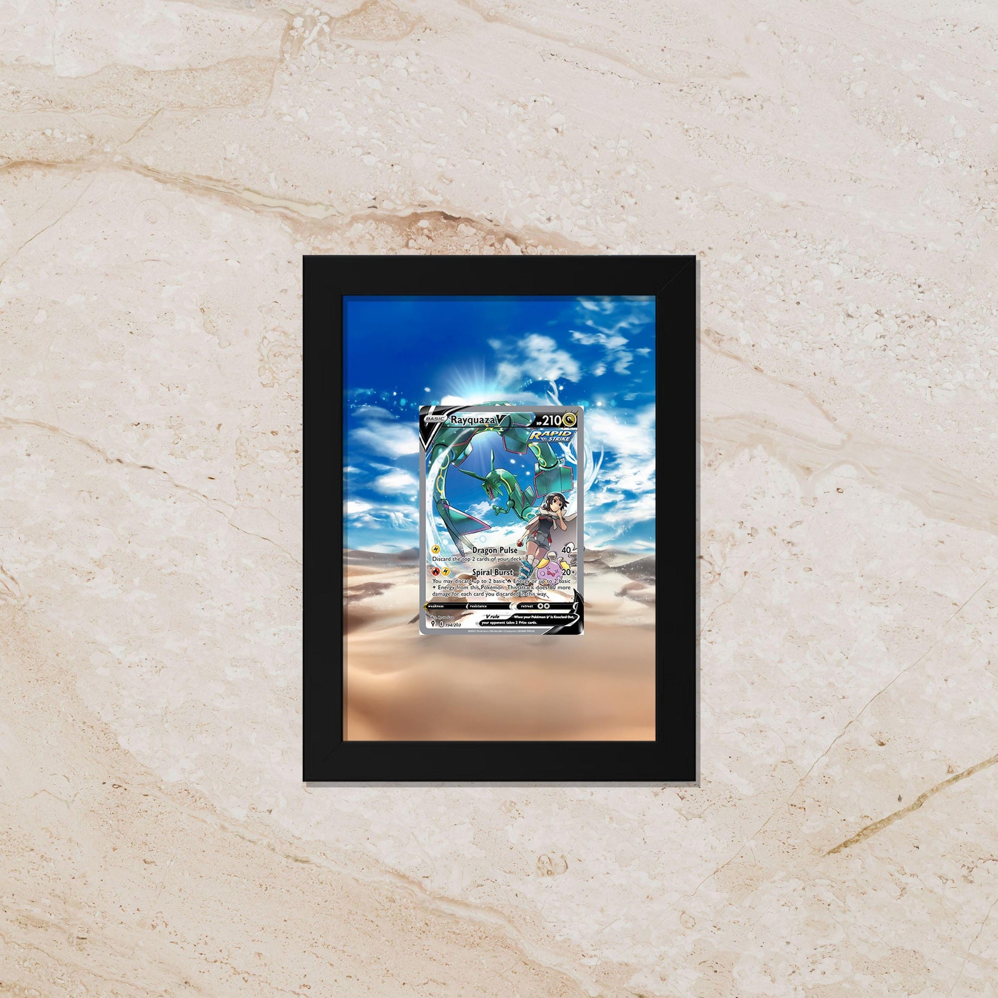 Rayquaza V Alternate Art Display Frame – Evolving Skies Pokémon Card | 8x10 Frame for Raw or Graded Cards