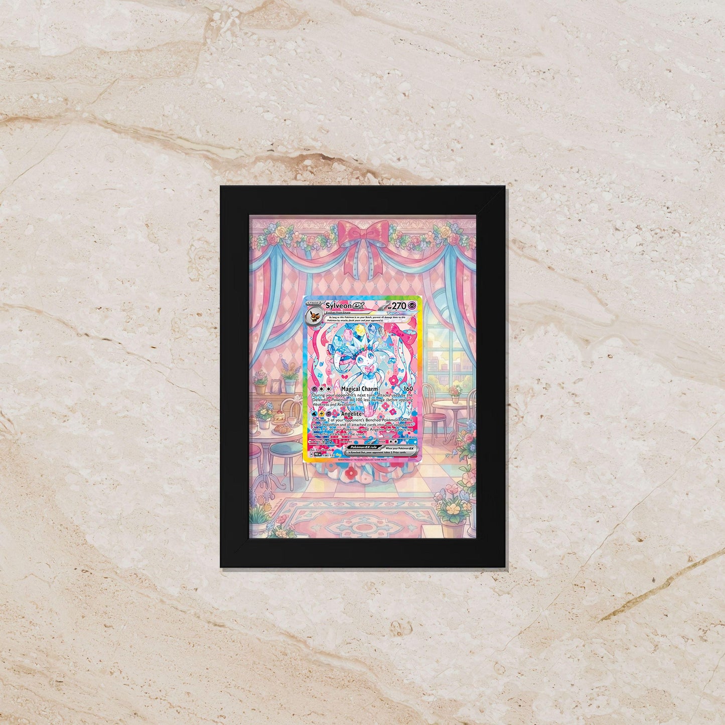 Sylveon Display Frame – Prismatic Evolutions Pokémon Card | 8x10 Frame for Raw or Graded Cards
