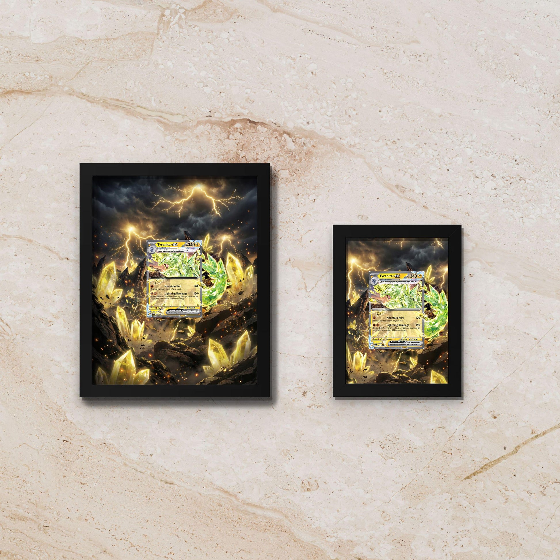 Tyranitar EX Display [High Definition] – Armor Pokémon Extended Art Shadowbox | Premium Frame for Raw or Graded Cards | Dark Type Decor