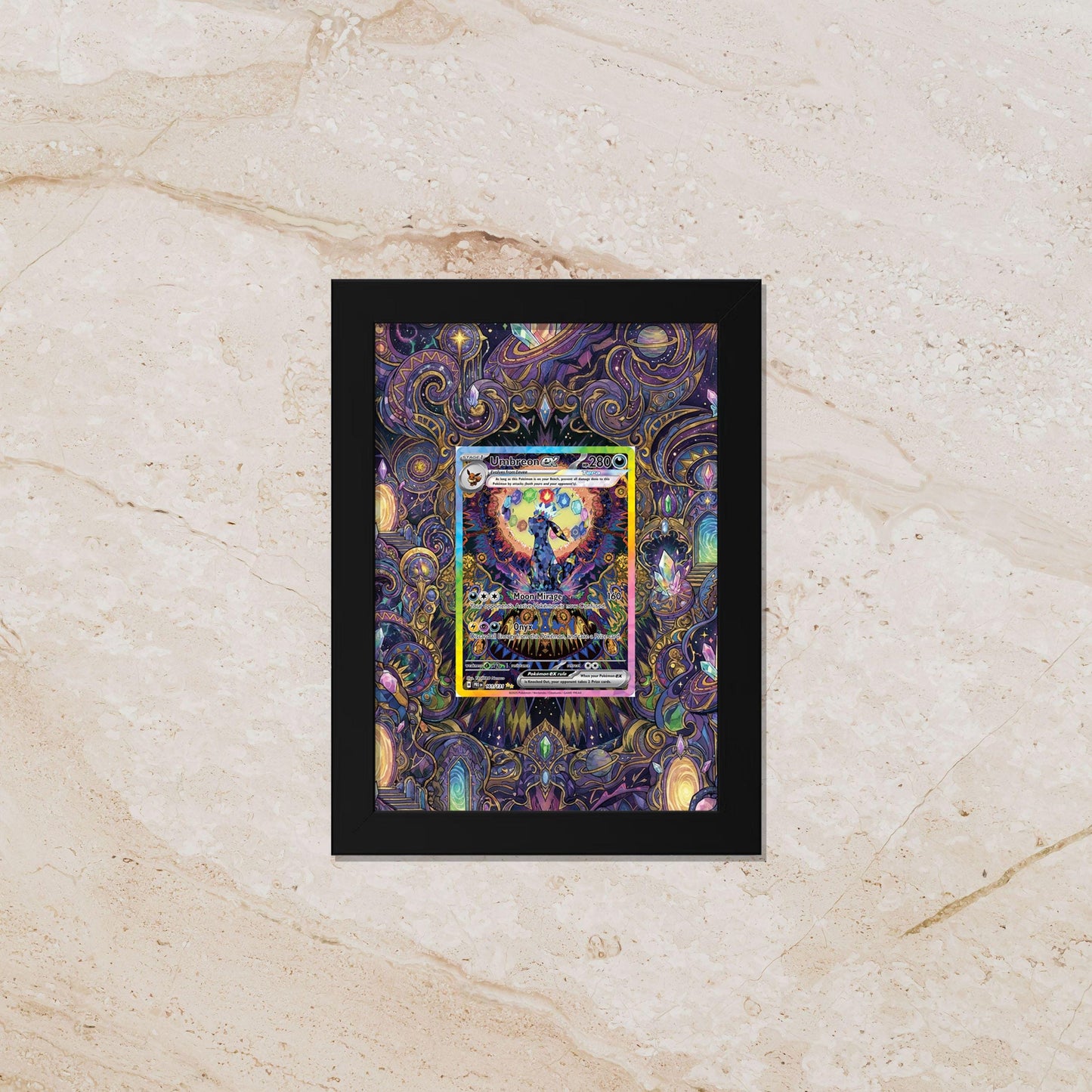 Umbreon Display Frame – Prismatic Evolutions Pokémon Card | 8x10 Frame for Raw or Graded Cards
