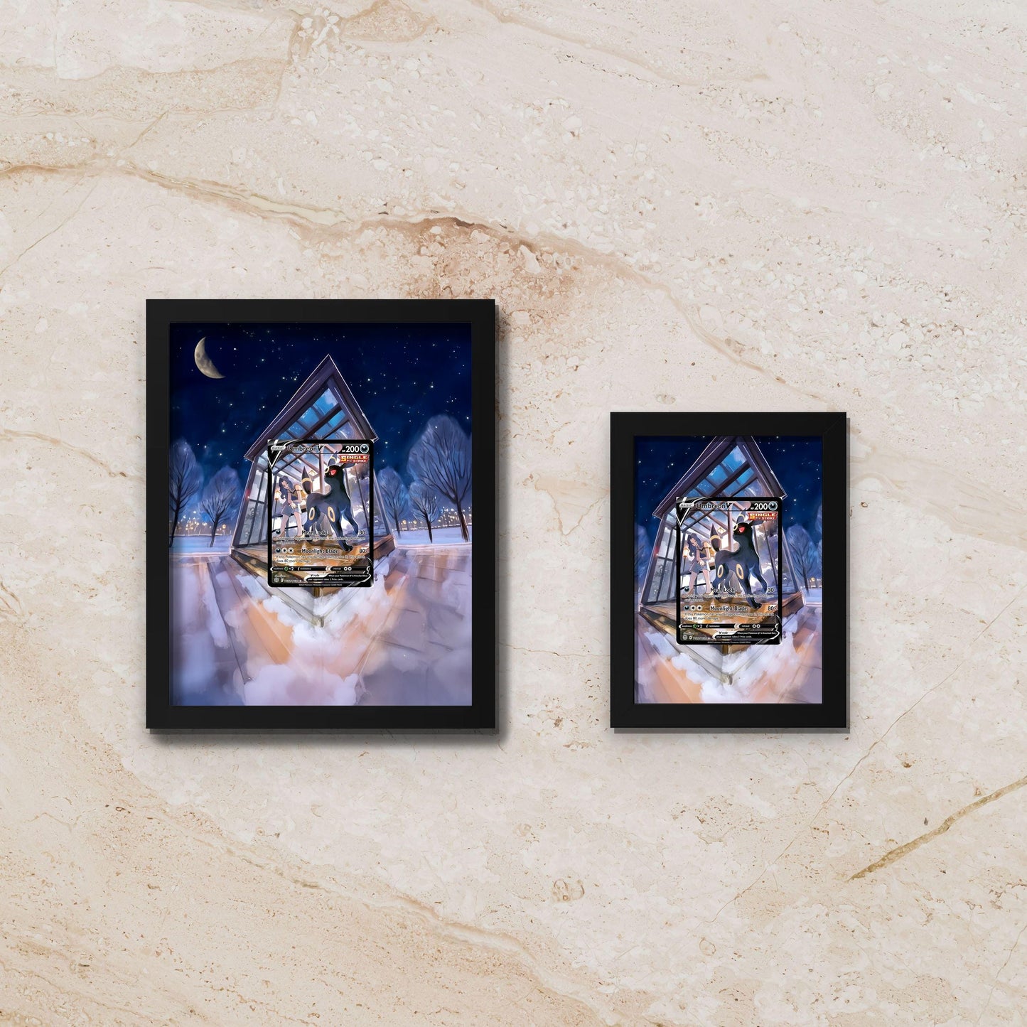 Umbreon V Display Frame – Brilliant Stars Pokémon Card Art | 8x10 Frame for Raw or Graded Cards