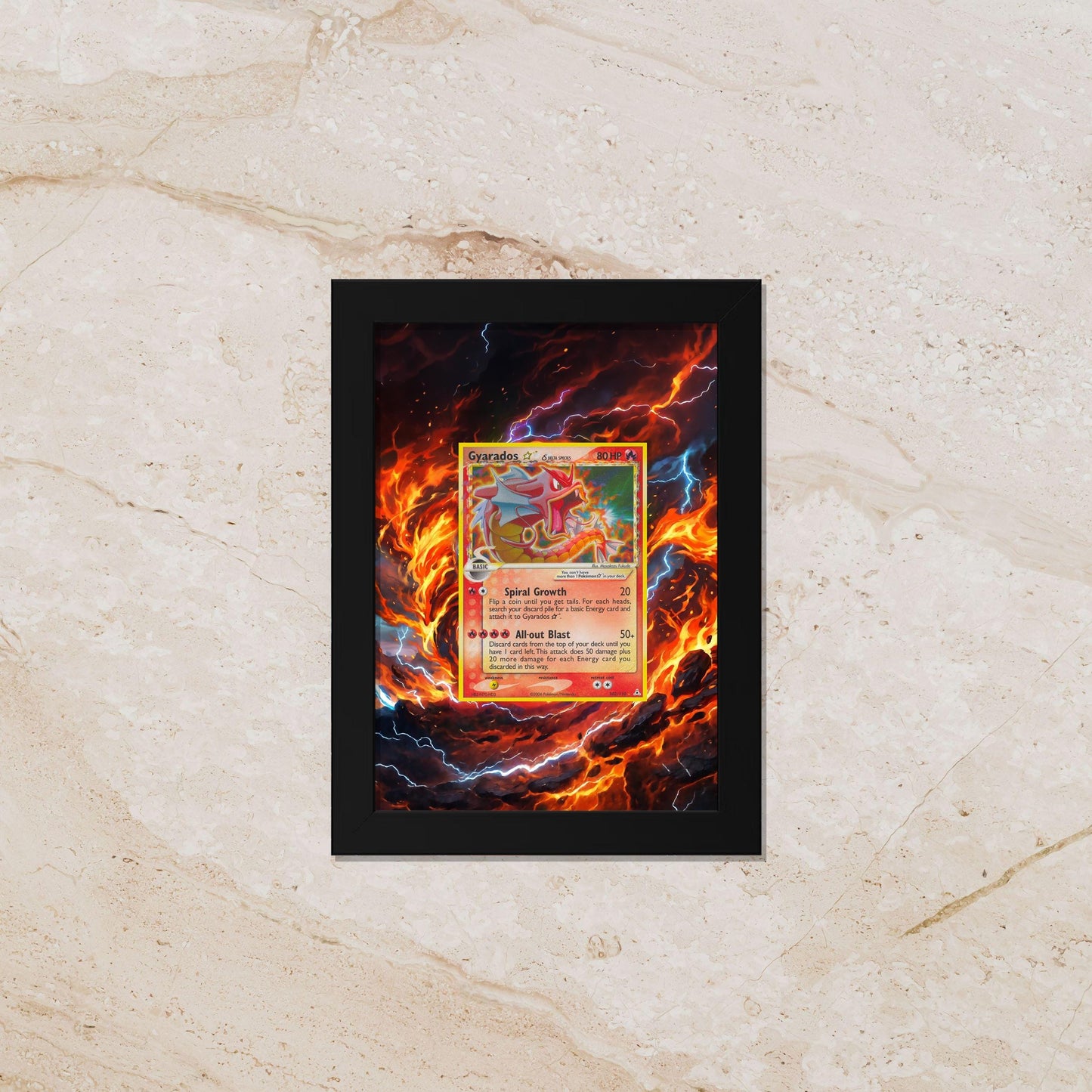 Gyarados Delta Species Display Frame – Pokémon Gold Star | 8x10 Frame (Raw/Graded Cards)